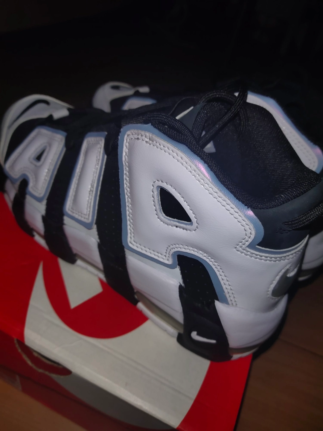 custom review-Nike Air More Uptempo Low Топ Винтажные баскетбольные кроссовки Унисекс Черный белый
