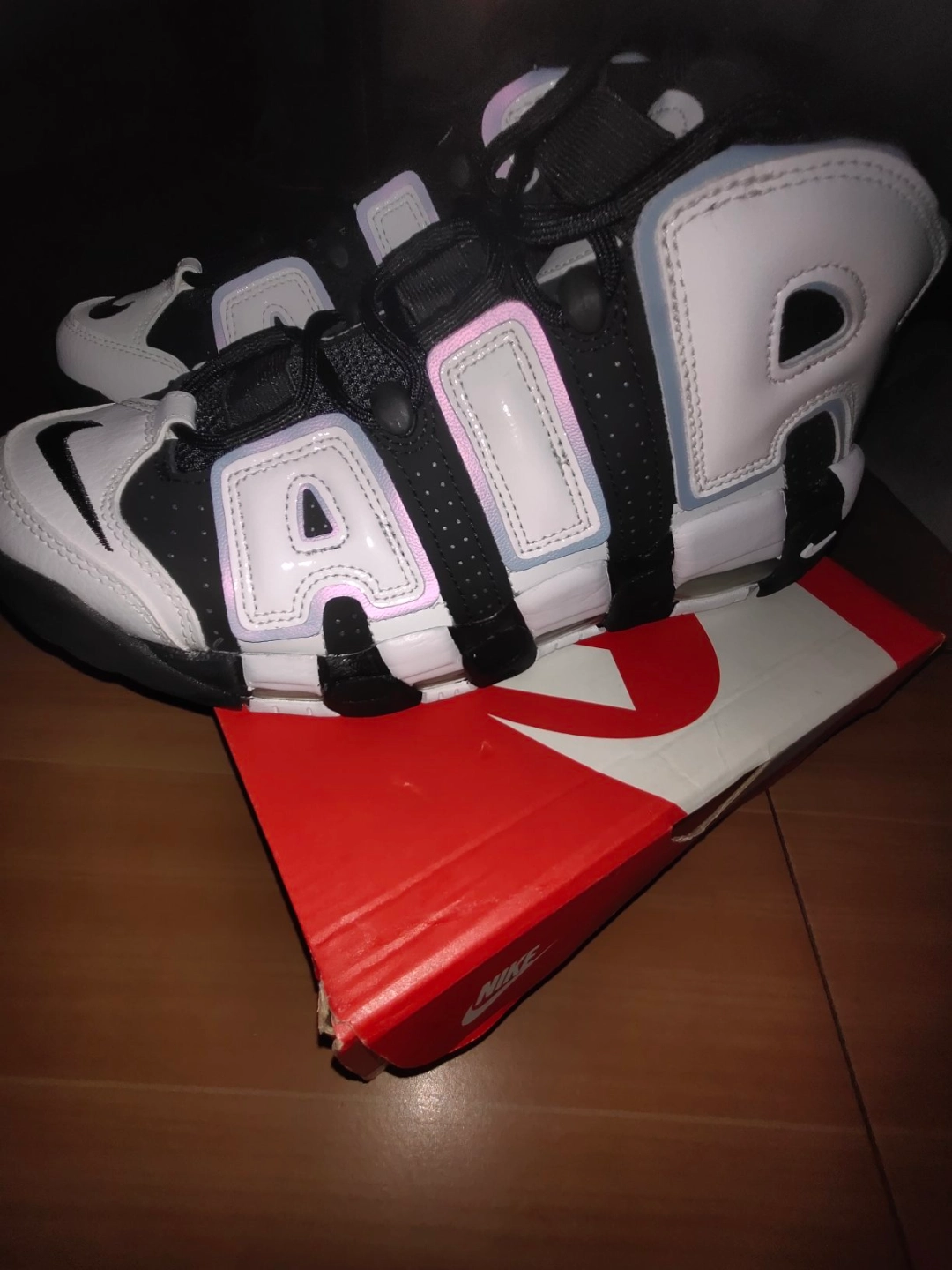 custom review-Nike Air More Uptempo Low Топ Винтажные баскетбольные кроссовки Унисекс Черный белый
