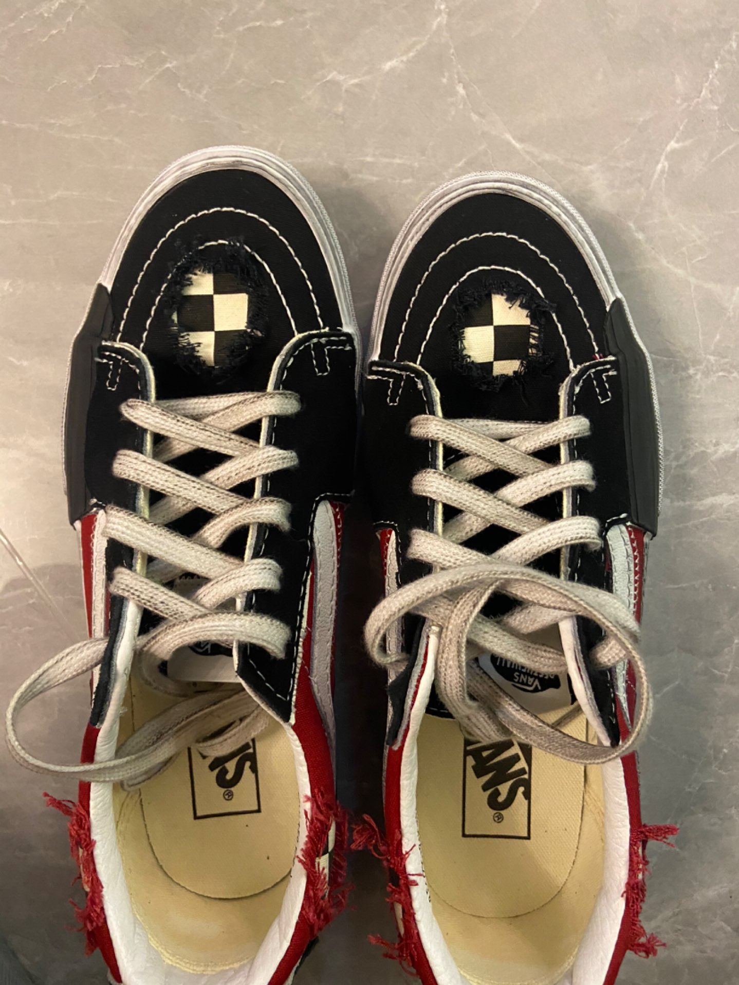 custom review-VANS SK8 LOW Reconstruct Low Топ Скейтборд Кроссовки Унисекс Черный Красный