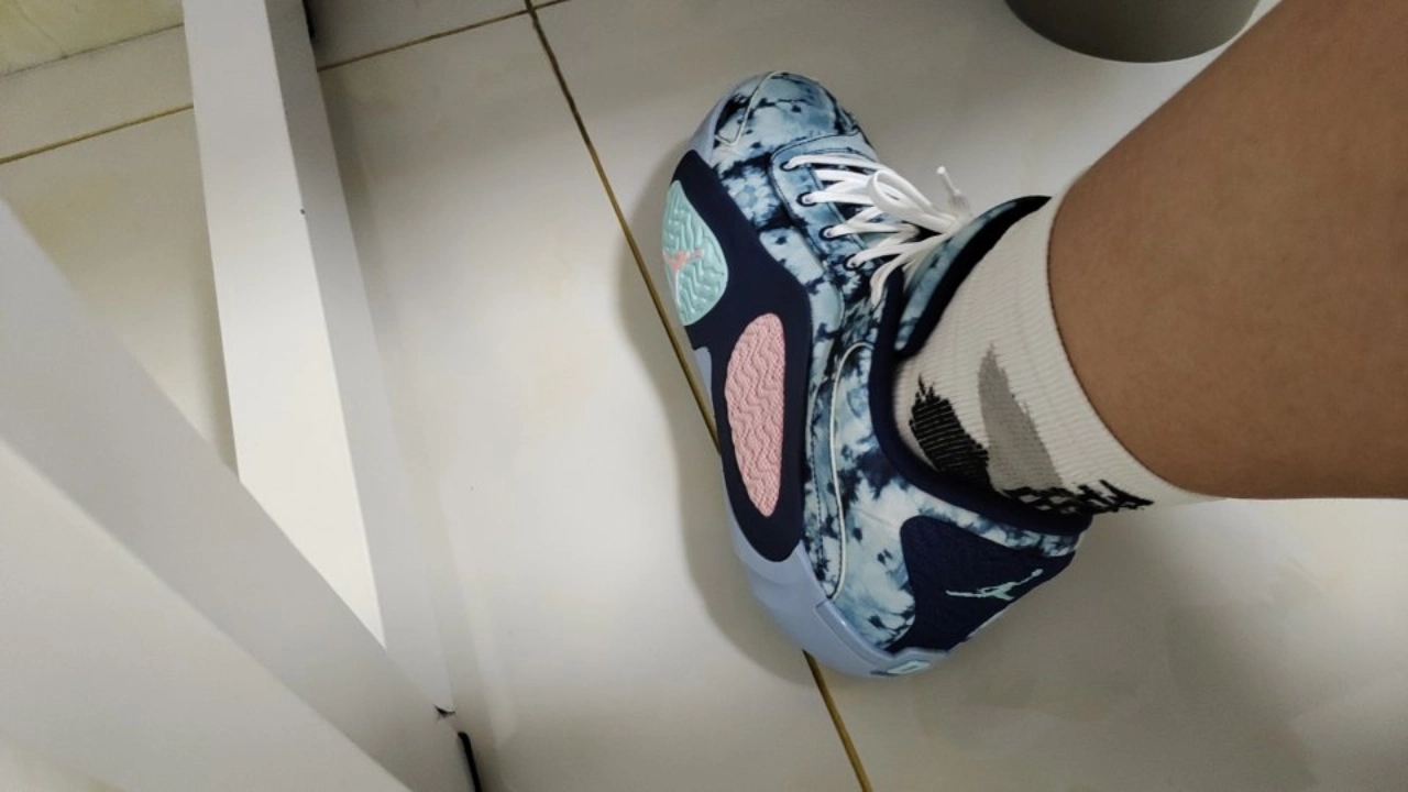 custom review-Джордан Tatum 2 PF Амортизация Износостойкие Низкие Баскетбольные Кроссовки Мужские Синие и Розовые