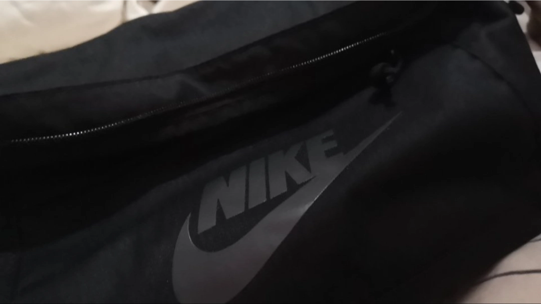custom review-Nike Полиэстер Курьерская Сумка Сумка через плечо Бананка Обычный Унисекс Чисто черный