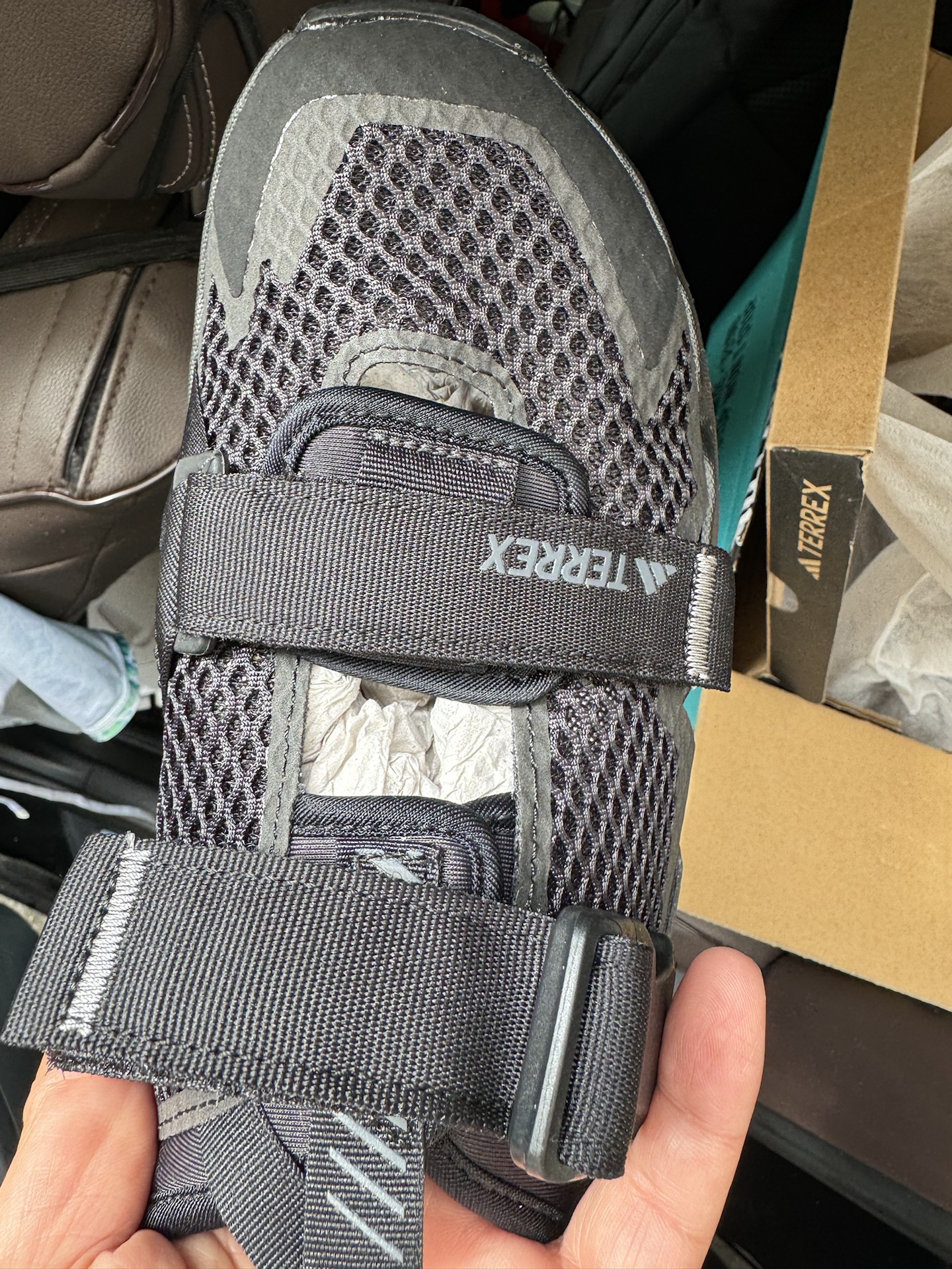 custom review-adidas Terrex Hydroterra Дышащий TRACTION Спортивные Сандалии Унисекс Черные