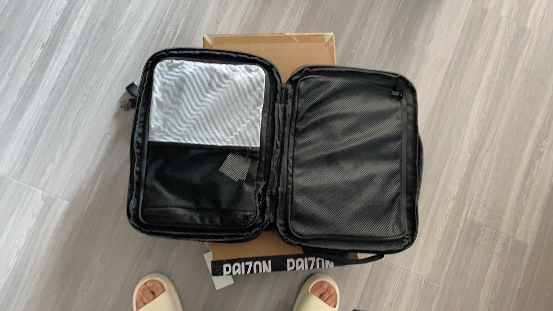 custom review-HLA Кожа Мембрана Дорожная Сумка Дорожная Сумка Рюкзак Большой Мужской Черный Серый