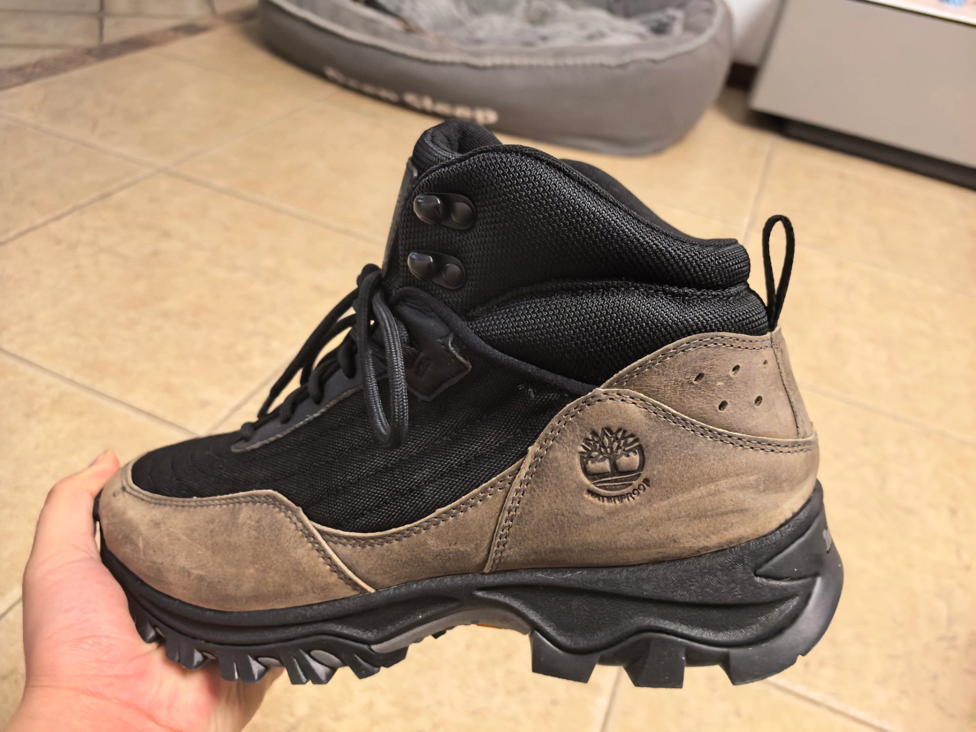 custom review-Timberland Устойчивая к истиранию альпинистская обувь мужская черная и серая