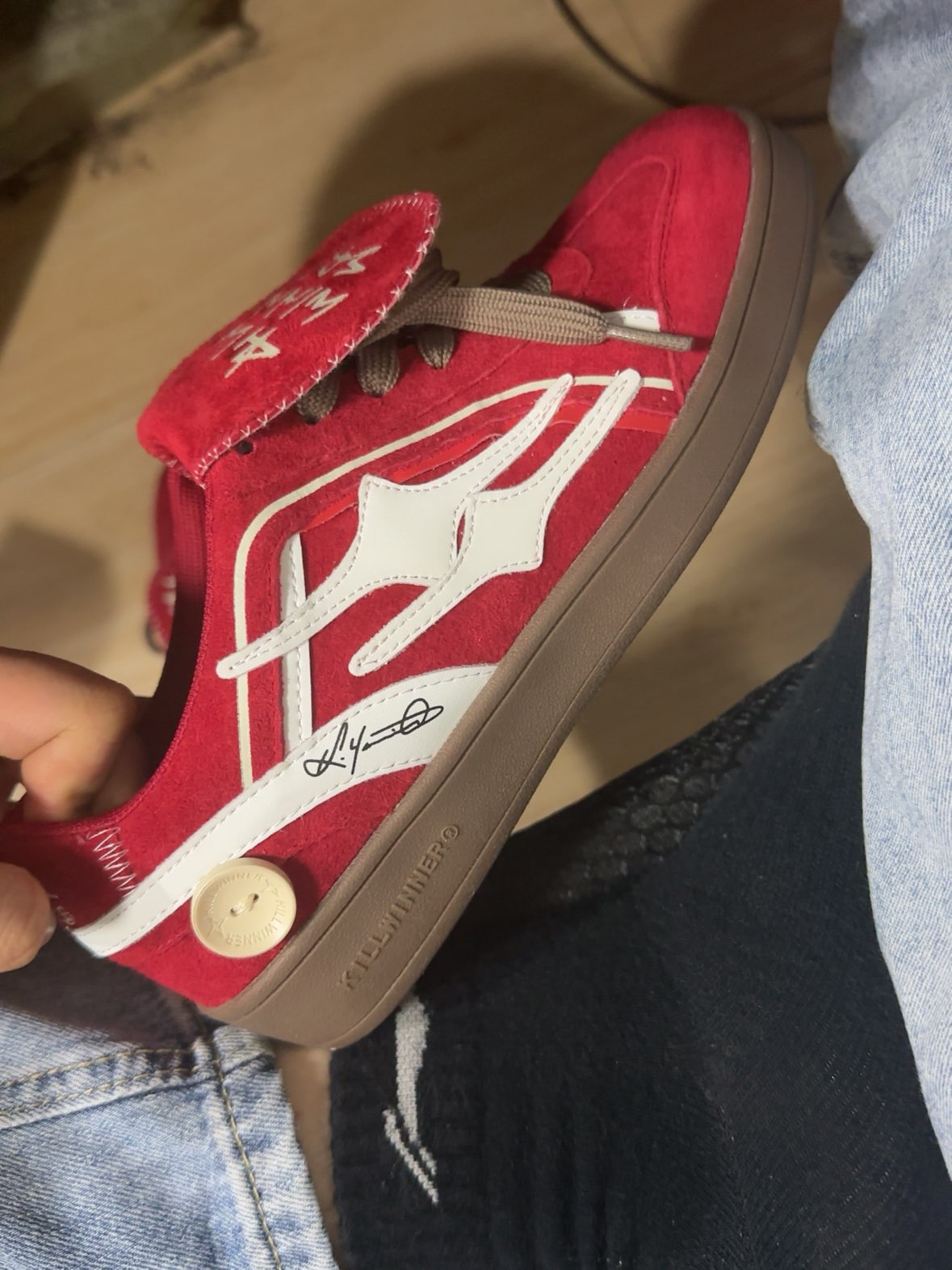 custom review-KILLWINNER Slip-resistant Abrasion-resistant Low-top Skateboard Shoes Unisex Red Кроссовки KILLWINNER с низким верхом устойчивые к скольжению и износу унисекс красные