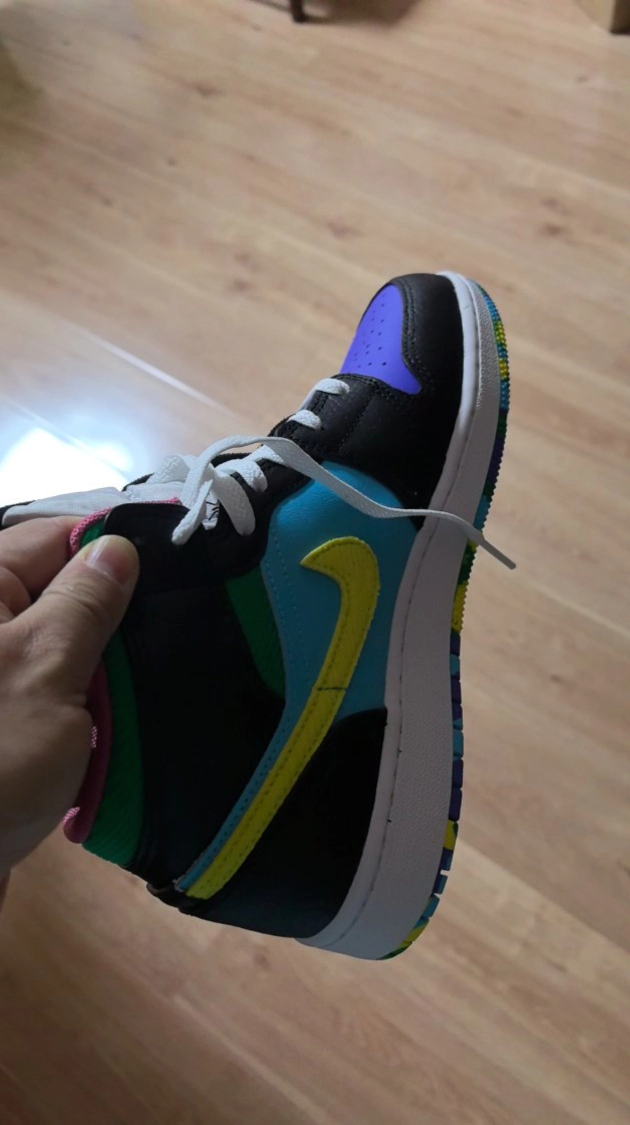 custom review-Jordan Air Jordan 1 MID Противоскользящие Устойчивые к истиранию MID Топ Детские Баскетбольные кроссовки