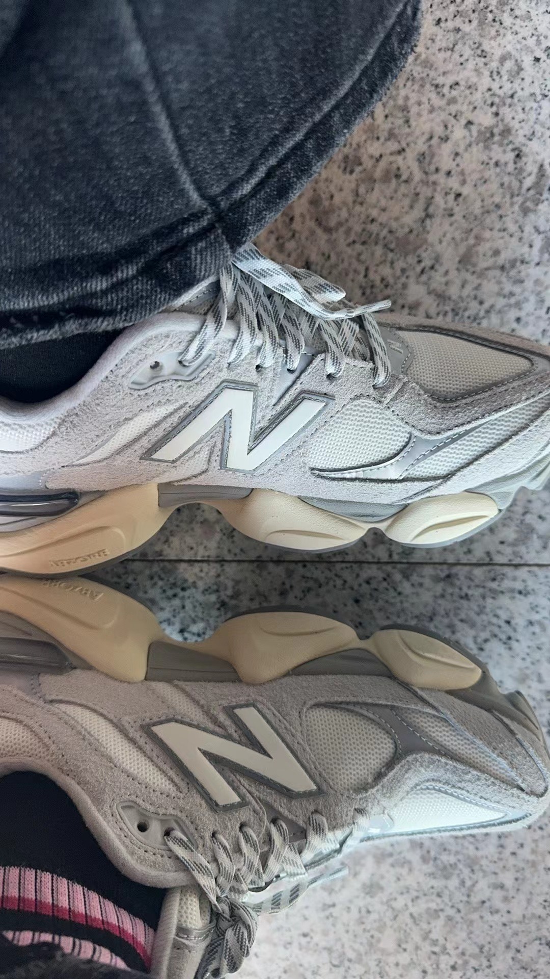 custom review-New Balance NB 9060 Устойчивый к истиранию Низкий Топ Casual Унисекс Серый