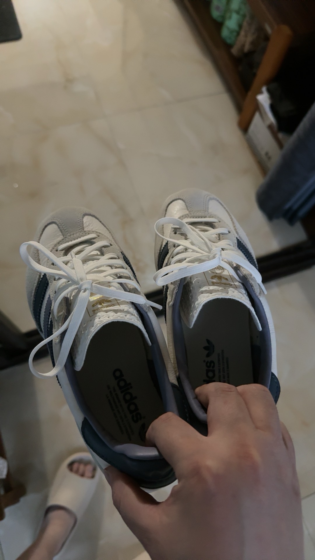 custom review-Adidas Gazelle Indoor White Preloved Ink