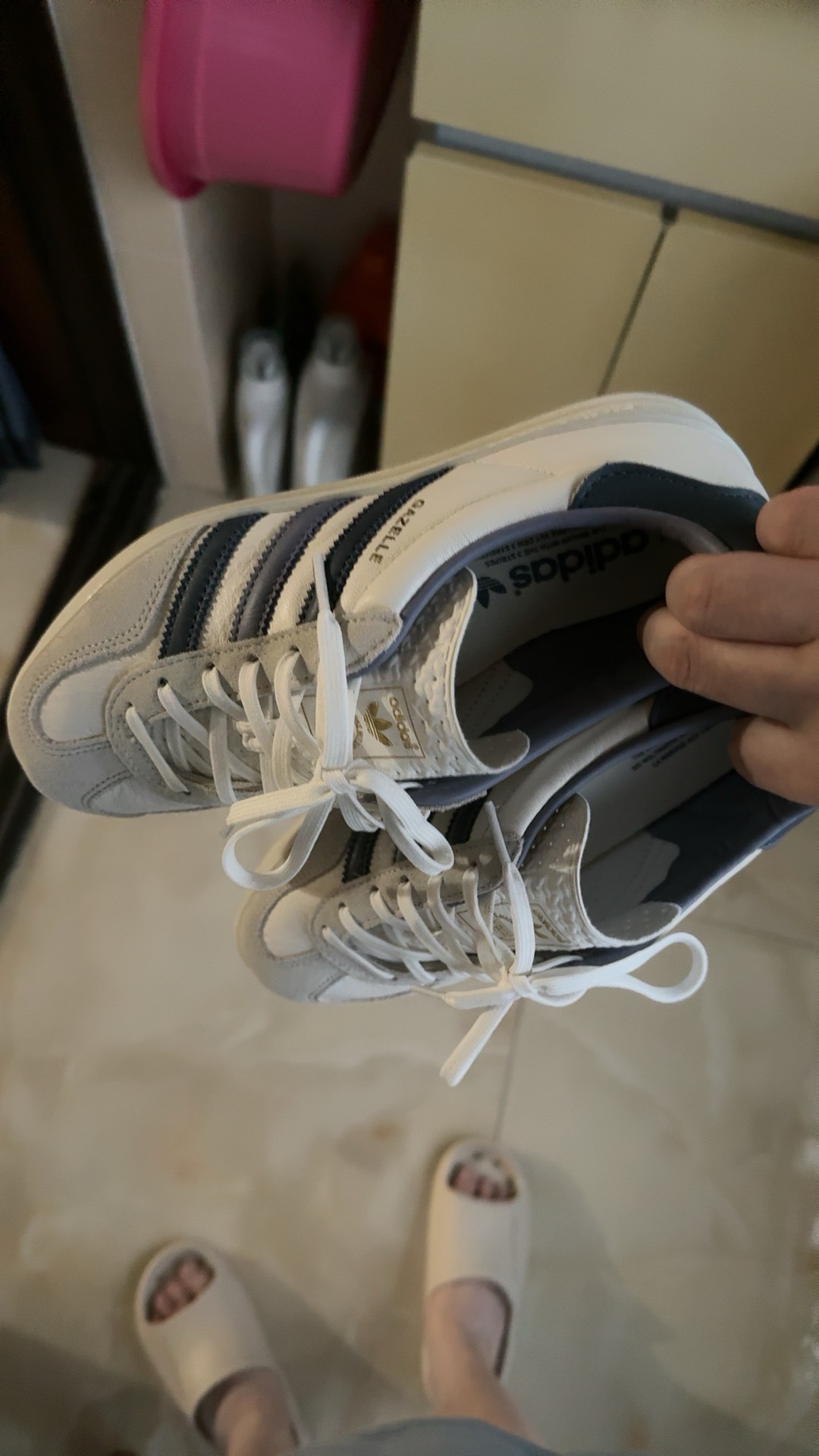 custom review-Adidas Gazelle Indoor White Preloved Ink