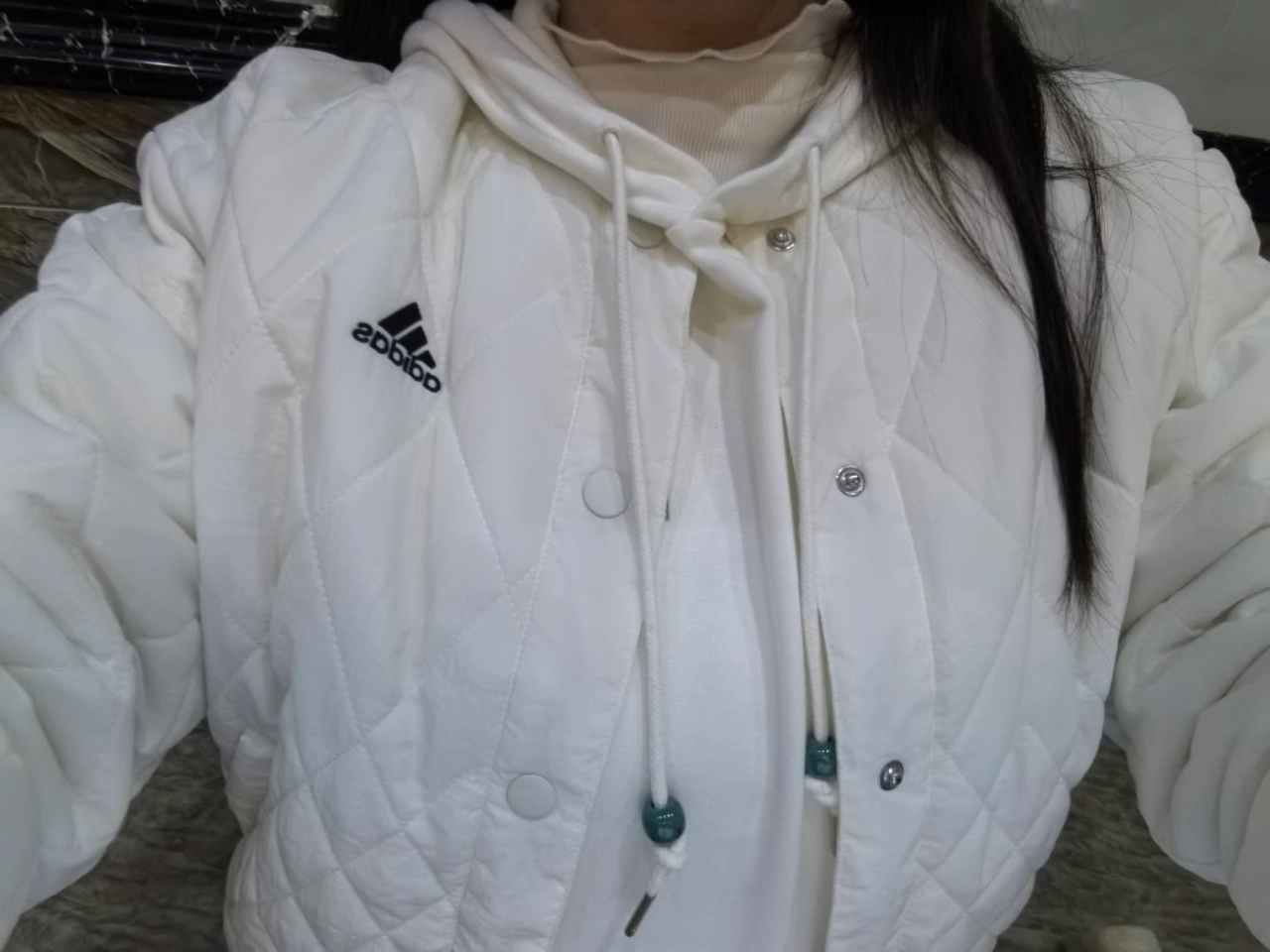 custom review-Adidas Пуховая куртка Женская Айвори