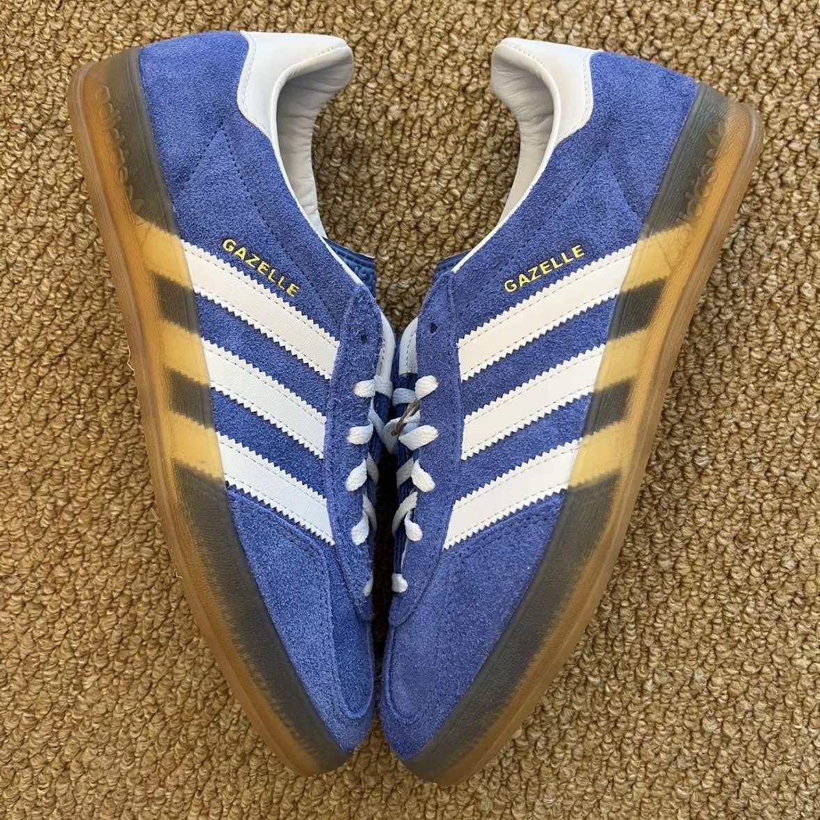 custom review-adidas Woven Gazelle Indoor Blue Fusion Gum Women's