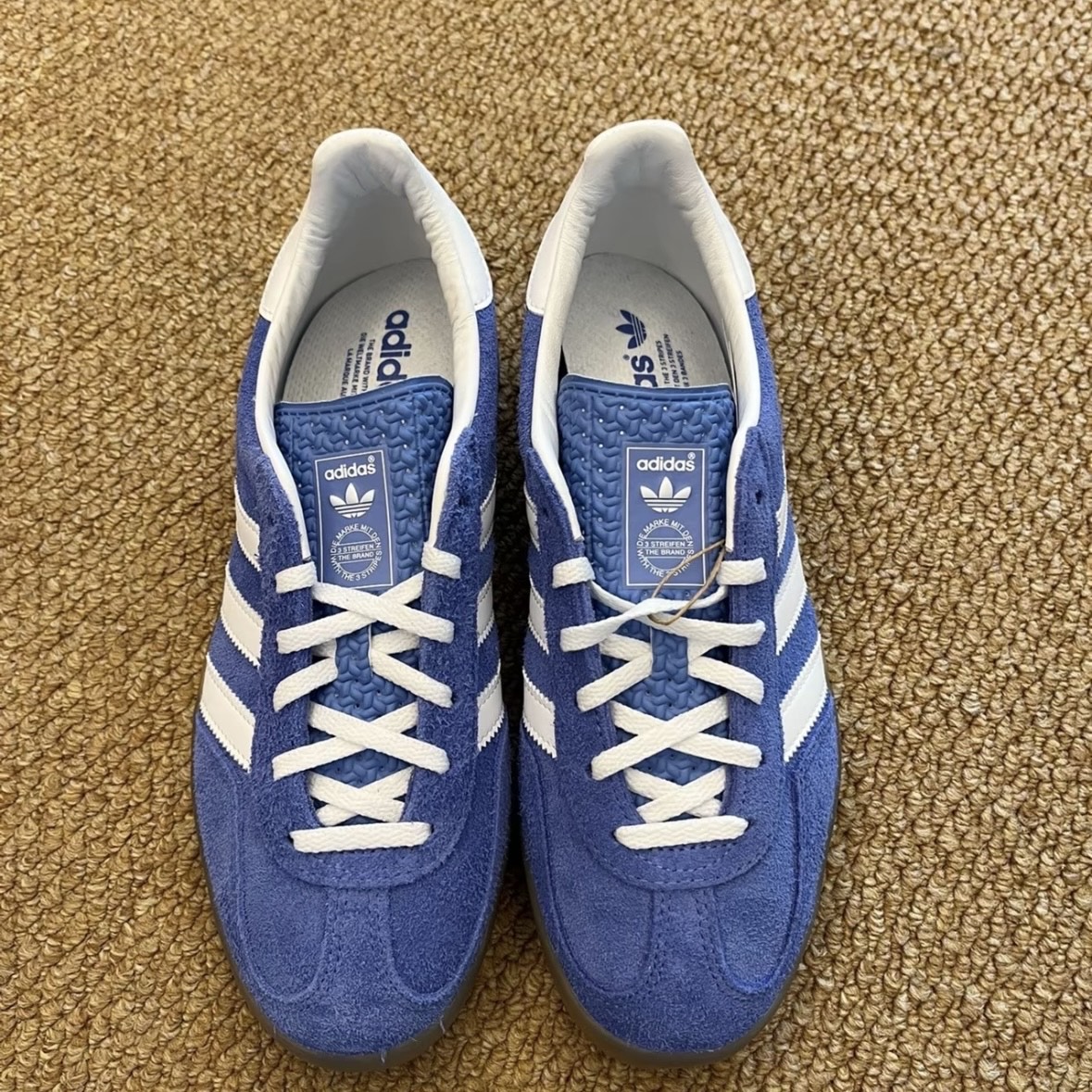 custom review-adidas Woven Gazelle Indoor Blue Fusion Gum Women's