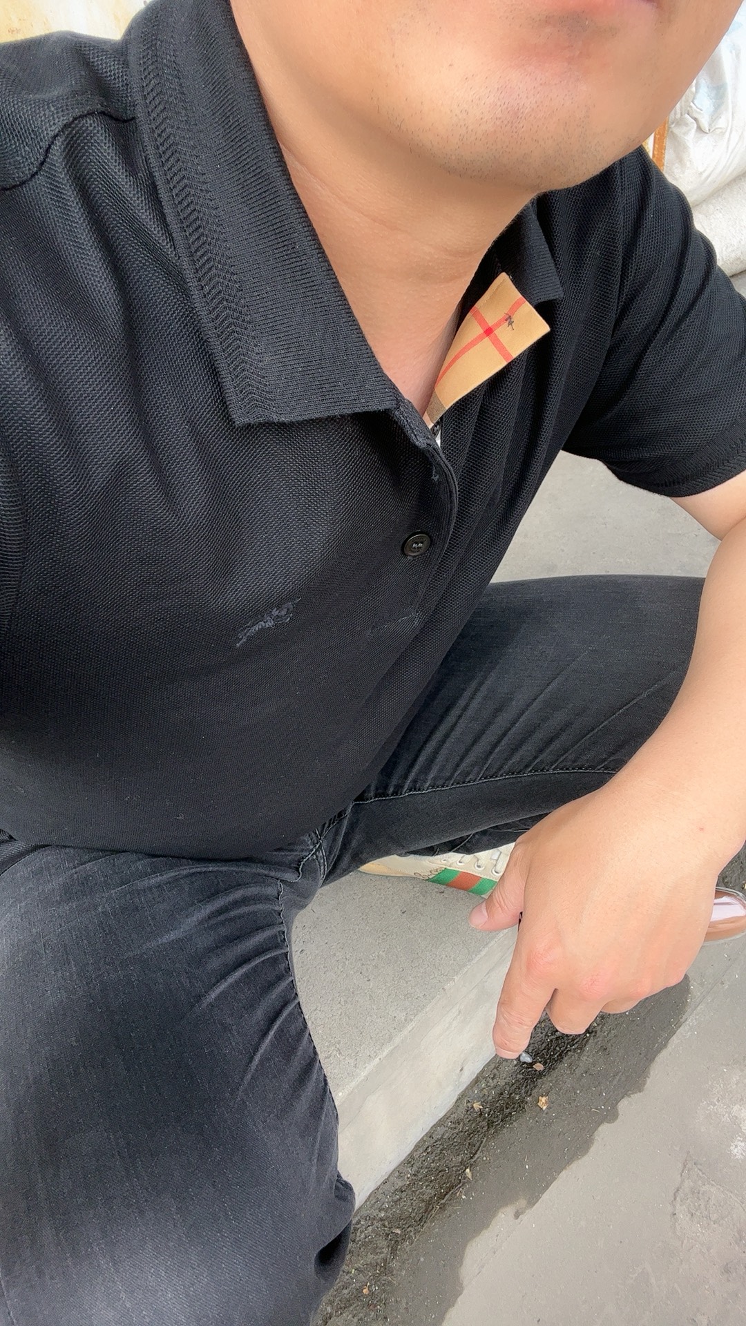 custom review-Burberry SS23 Поло Мужское Черное 80675821