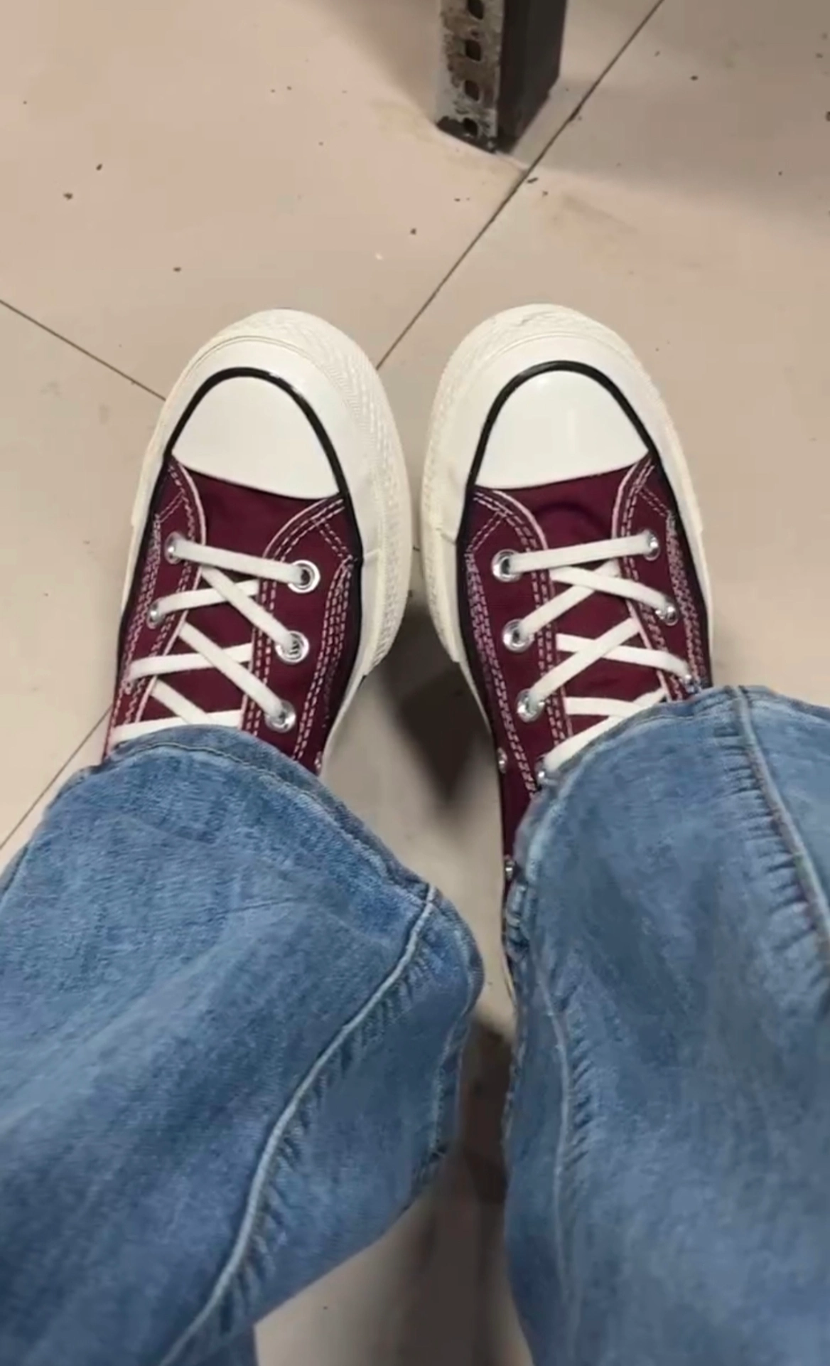 custom review-Конверс 1970s Износостойкие Дышащие Высокие Кеды Унисекс Темно-фиолетовый Красный