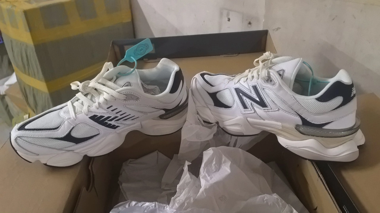 custom review-New Balance NB 9060 Амортизаторы Slip-resistant Низкий Топ Повседневная обувь Унисекс Белый Синий