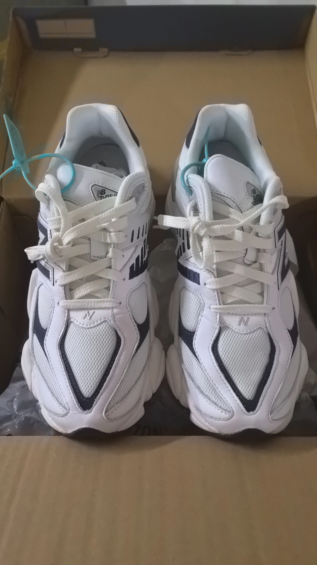 custom review-New Balance NB 9060 Амортизаторы Slip-resistant Низкий Топ Повседневная обувь Унисекс Белый Синий