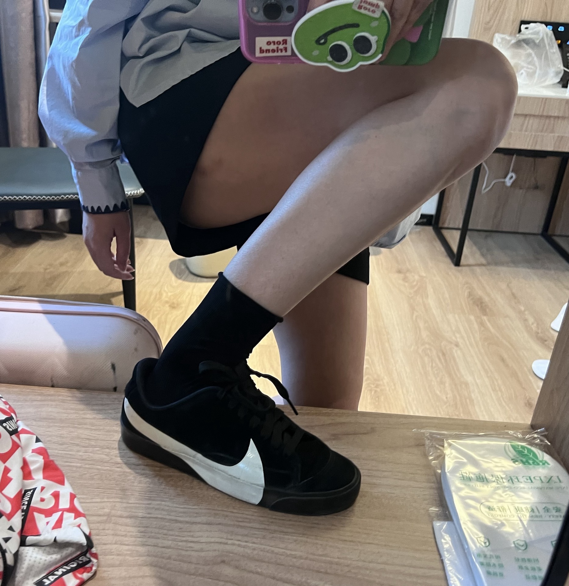 custom review-Nike Blazer XS Low Топ Скейтборд Кроссовки Женские Черный Белый