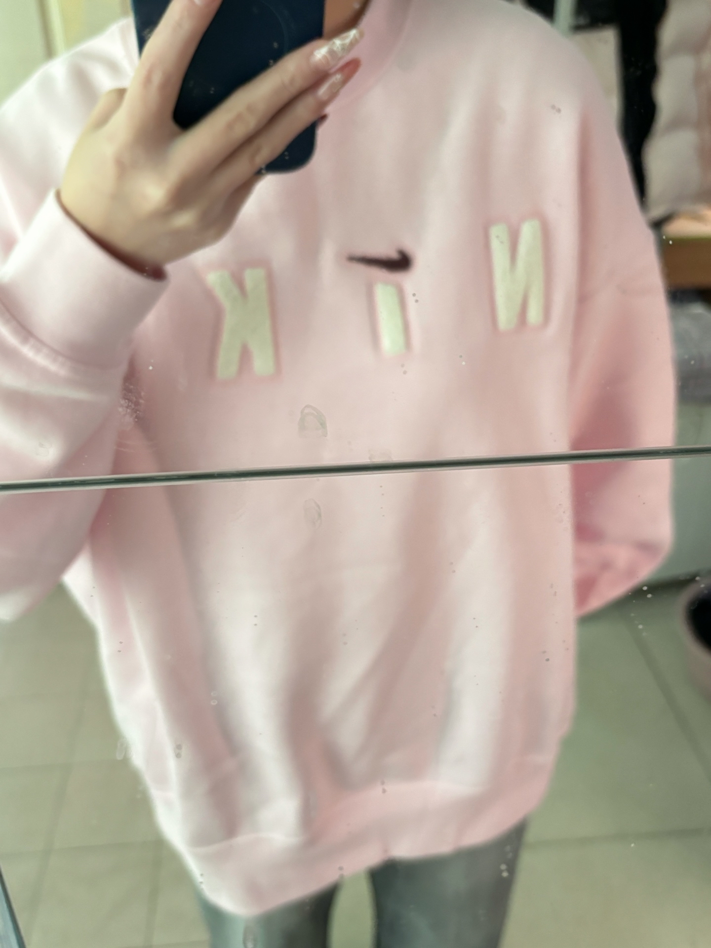 custom review-nike AS W NSW Cozy FLC OS CRW Толстовка Женская Розовая