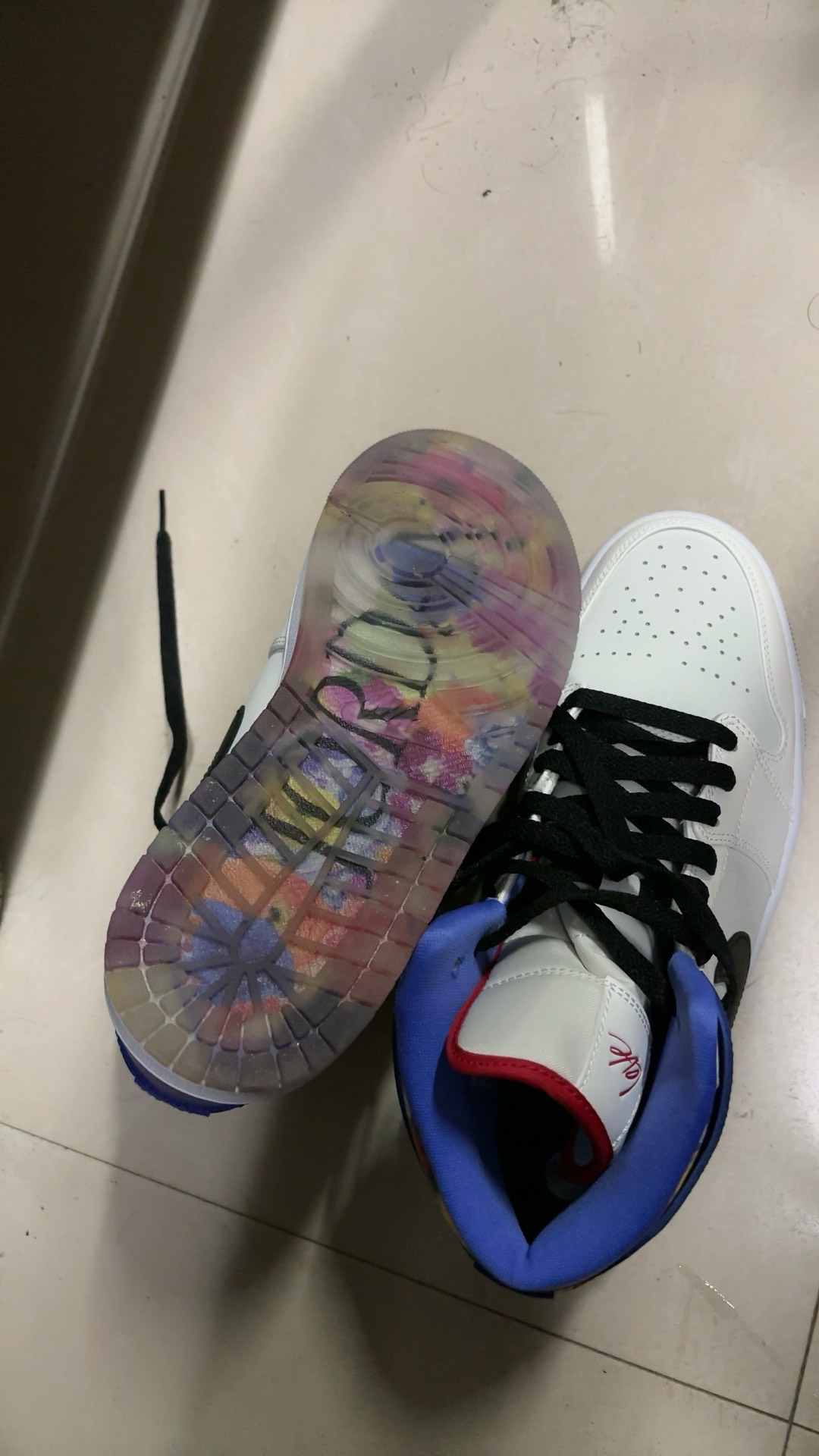 custom review-Jordan Air Jordan 1 MID 'Цветочный дизайн Сад' MID Топ Винтажные баскетбольные кроссовки Мужской Белый фиолетовый