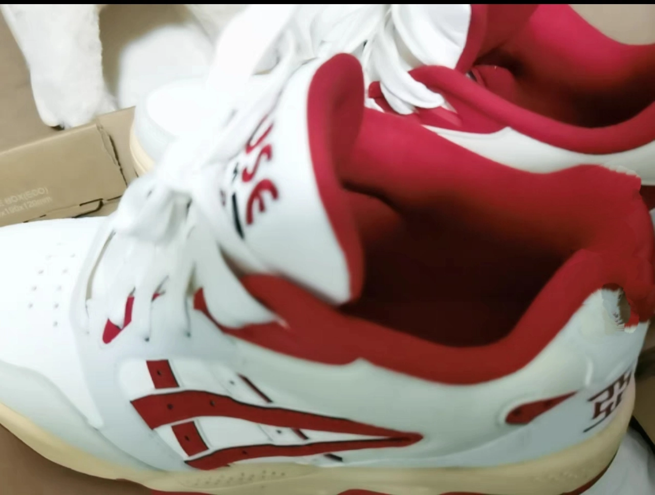 custom review-Asics Гель Fuse Low Топ Винтажные Баскетбольные Кроссовки Унисекс Белый Красный