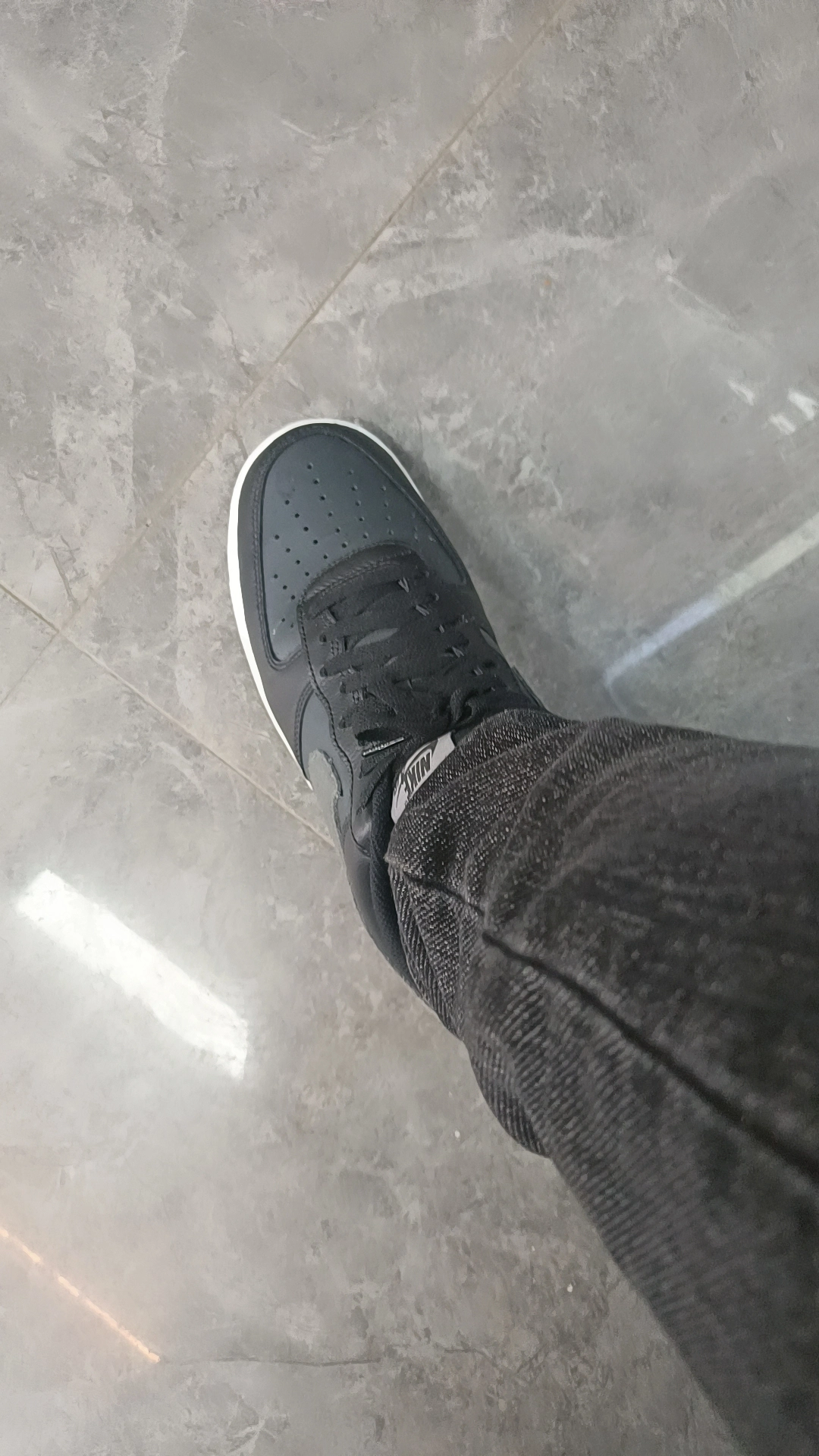 custom review-Nike Air FORCE 1 Low Топ Скейтборд Кроссовки Мужские Черные Серые