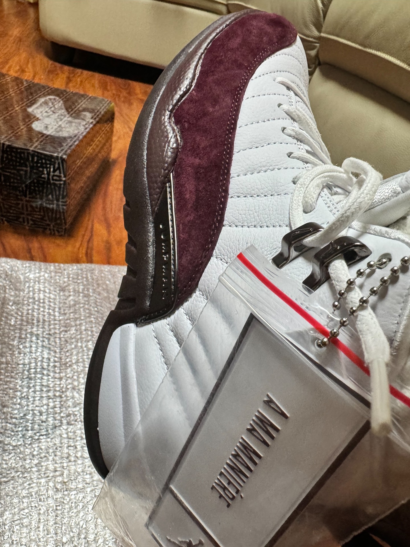 custom review-JORDAN 12 Retro Sp A Ma Maniére White Women's
