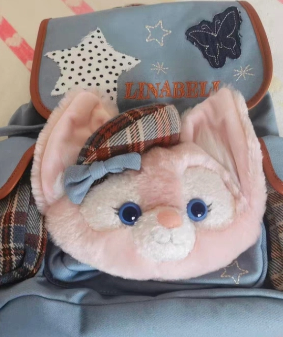 custom review-Disney Duffy и Friends Коллекция в стиле ковбоя Джинсовый хлопок Рюкзак Женский Синий