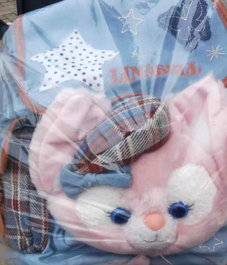 custom review-Disney Duffy и Friends Коллекция в стиле ковбоя Джинсовый хлопок Рюкзак Женский Синий