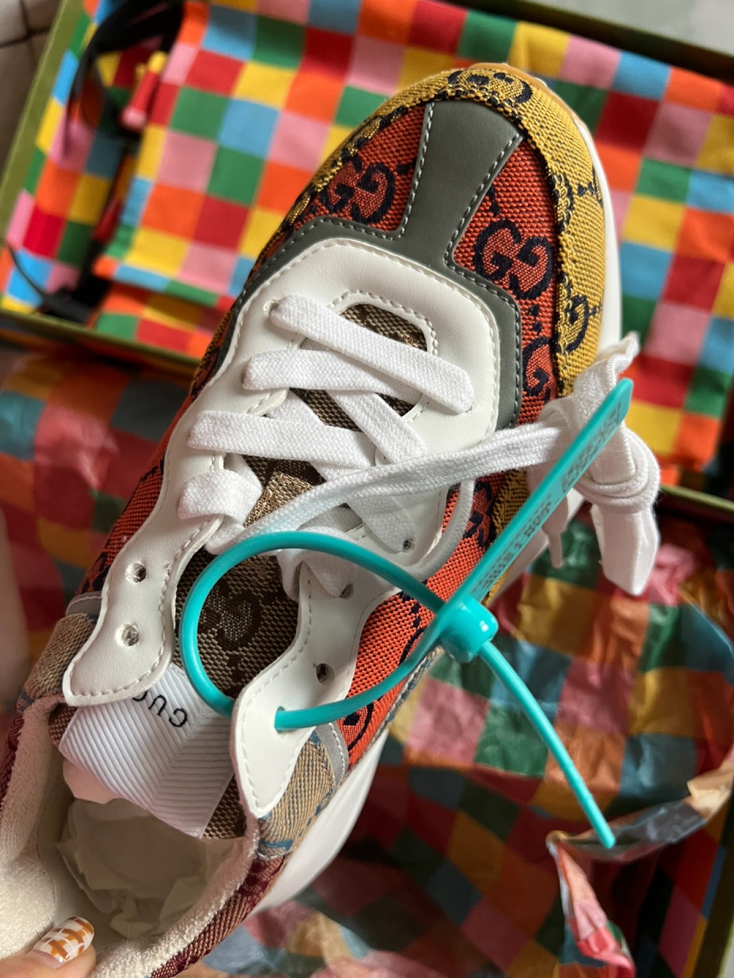 custom review-GUCCI Rhyton Износостойкие Дышащие Низкие Кеды Женские Желтые