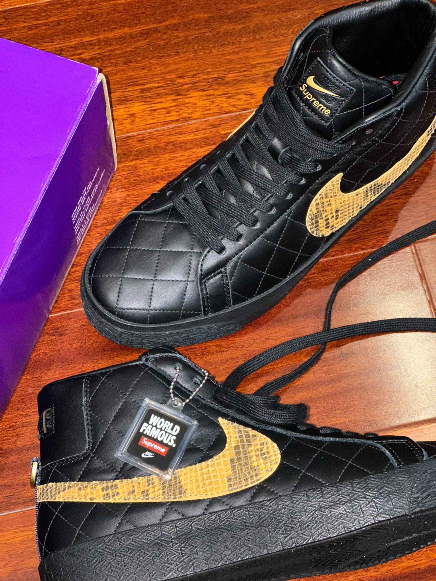 滑板鞋也太酷了 #nikesb  supreme x nike blazer mid "black" 复古