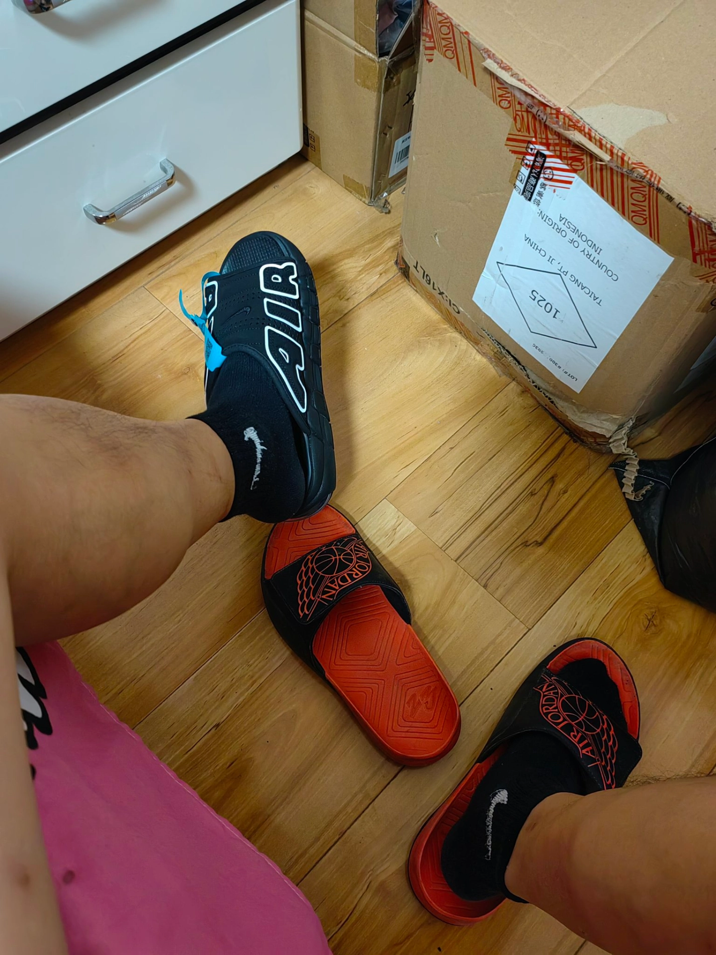 custom review-Nike Air More Uptempo Slip Resistant Abrasion Resistant Слипоны Мужской Черный