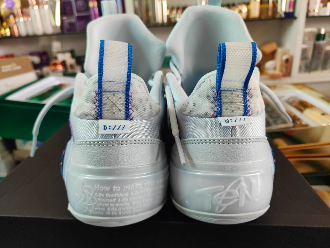 custom review-Подкладка WOW 10 Way of Wade 10 Противоскользящий Устойчивый к истиранию Низкий Топ Баскетбольные кроссовки Мужские Светло-синие