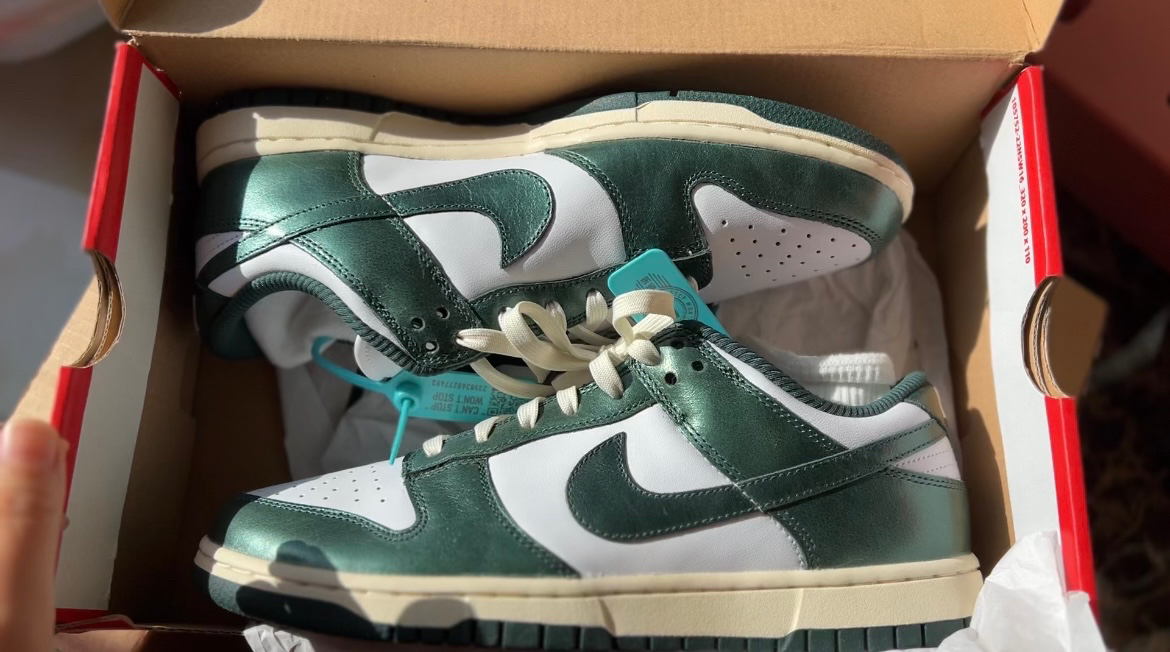 custom review-Nike Dunk 'Винтажный зеленый' Низкие кроссовки для скейтбординга Женские Белый Зеленый