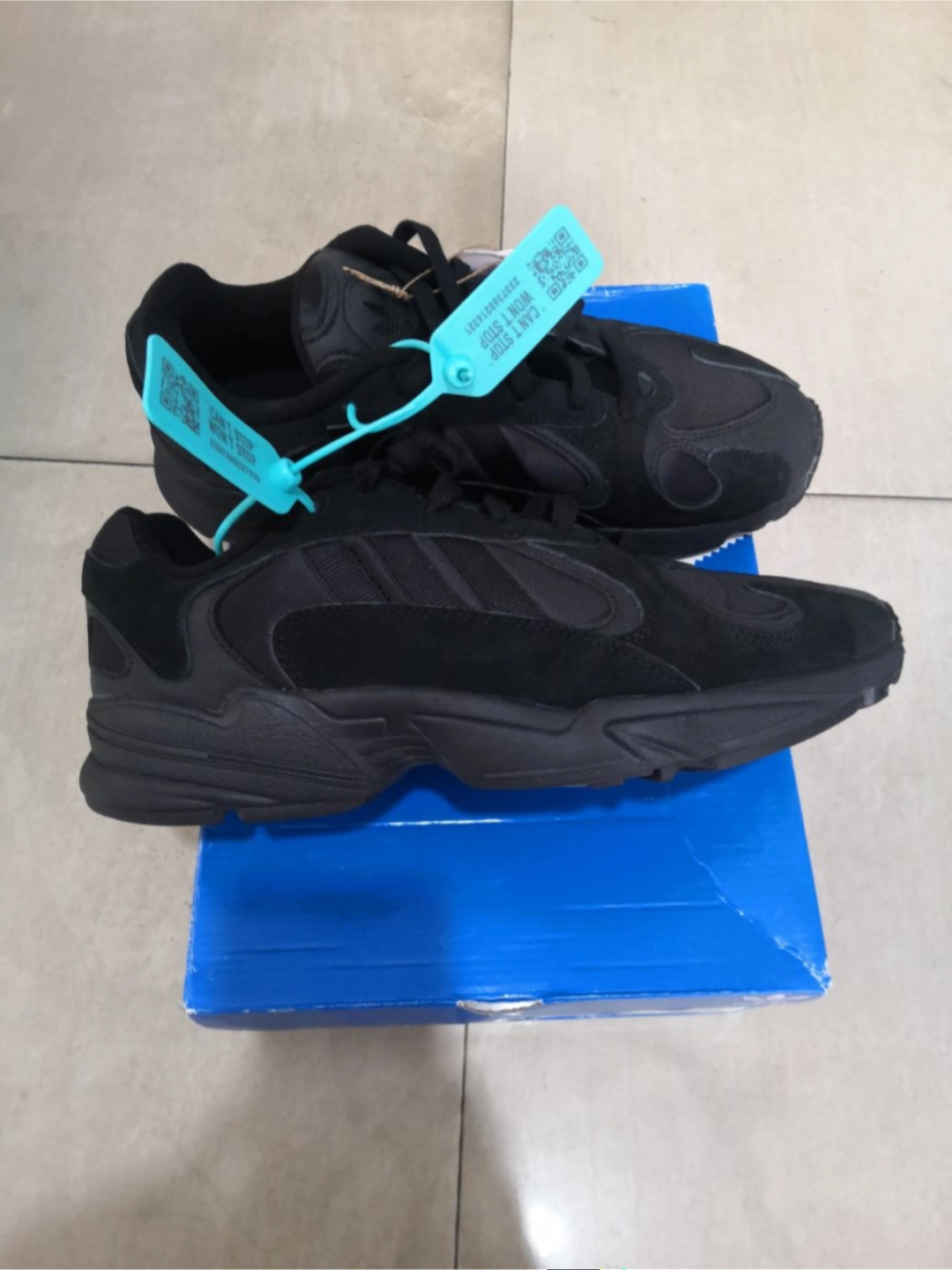 custom review-Adidas Originals YUNG 1 Slip-Resistant Abrasion-Resistant MID Топ Подошва Кроссовки Унисекс Черный