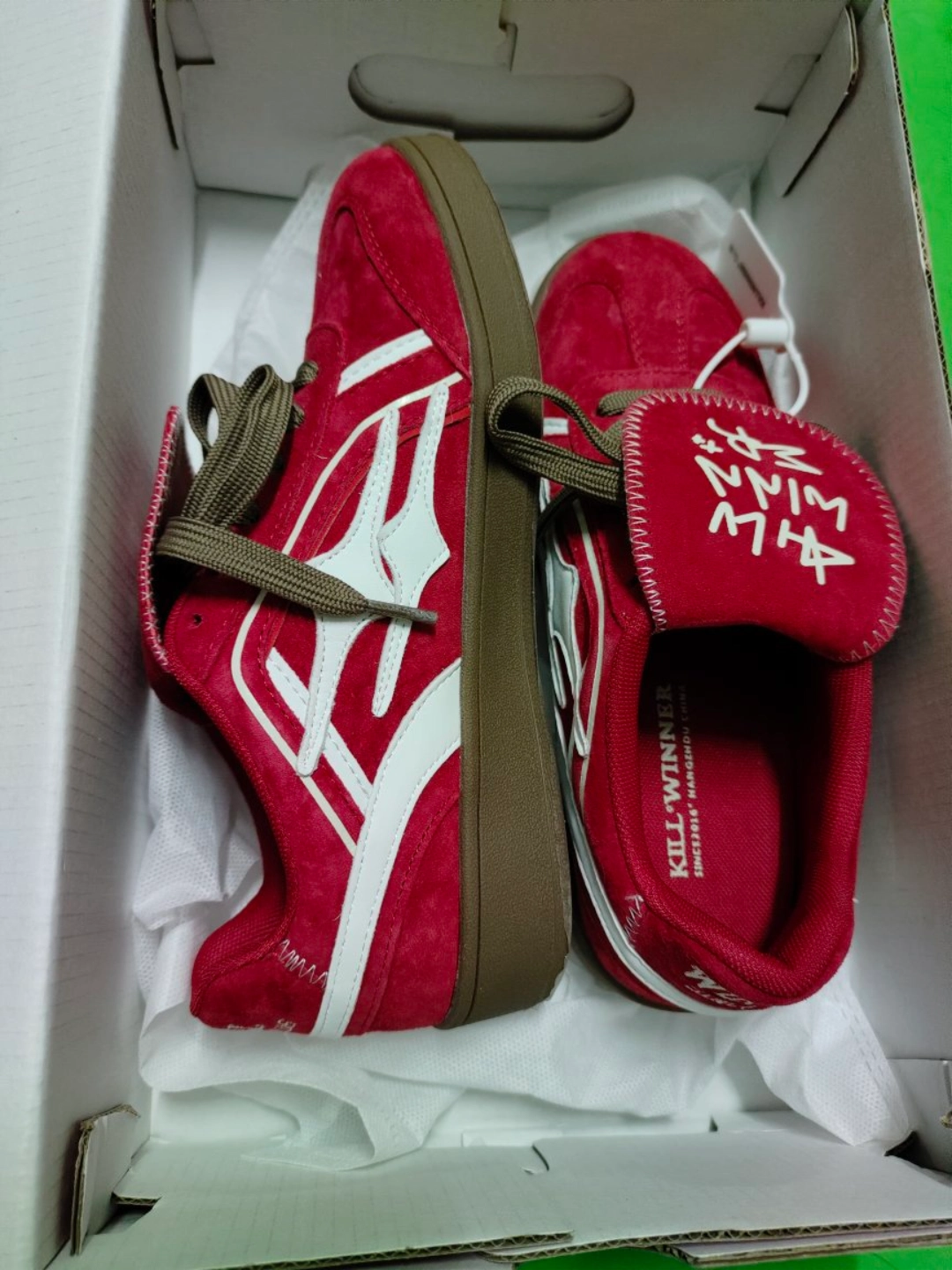 custom review-KILLWINNER Anti Slip Wear Resistant Low Top Skateboard Shoes Unisex Red