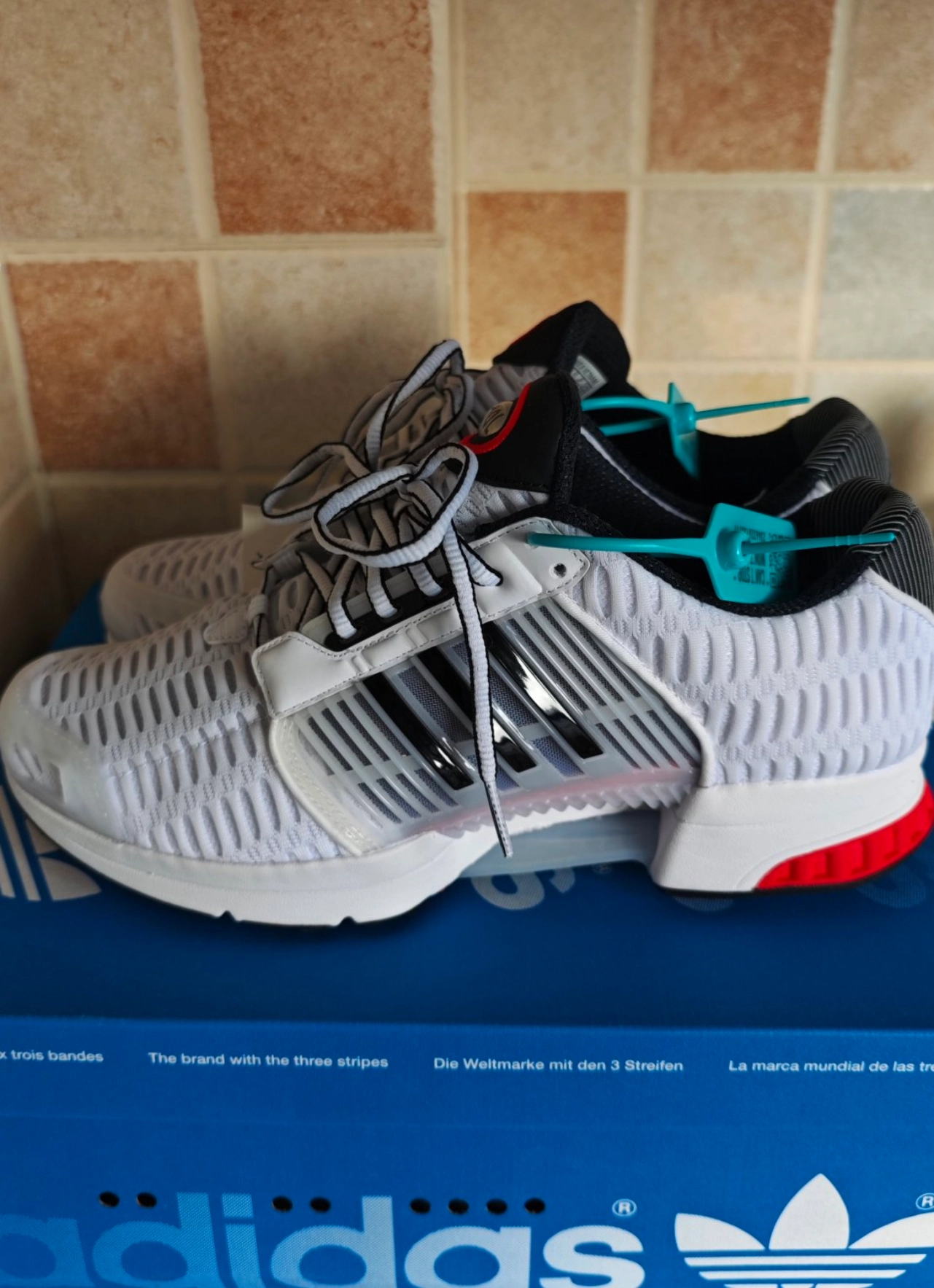 custom review-Adidas Originals Climacool Устойчивый к истиранию Низкий Топ Резина Повседневная Городская Коммутация Беговые кроссовки Унисекс Белый Черный Красный