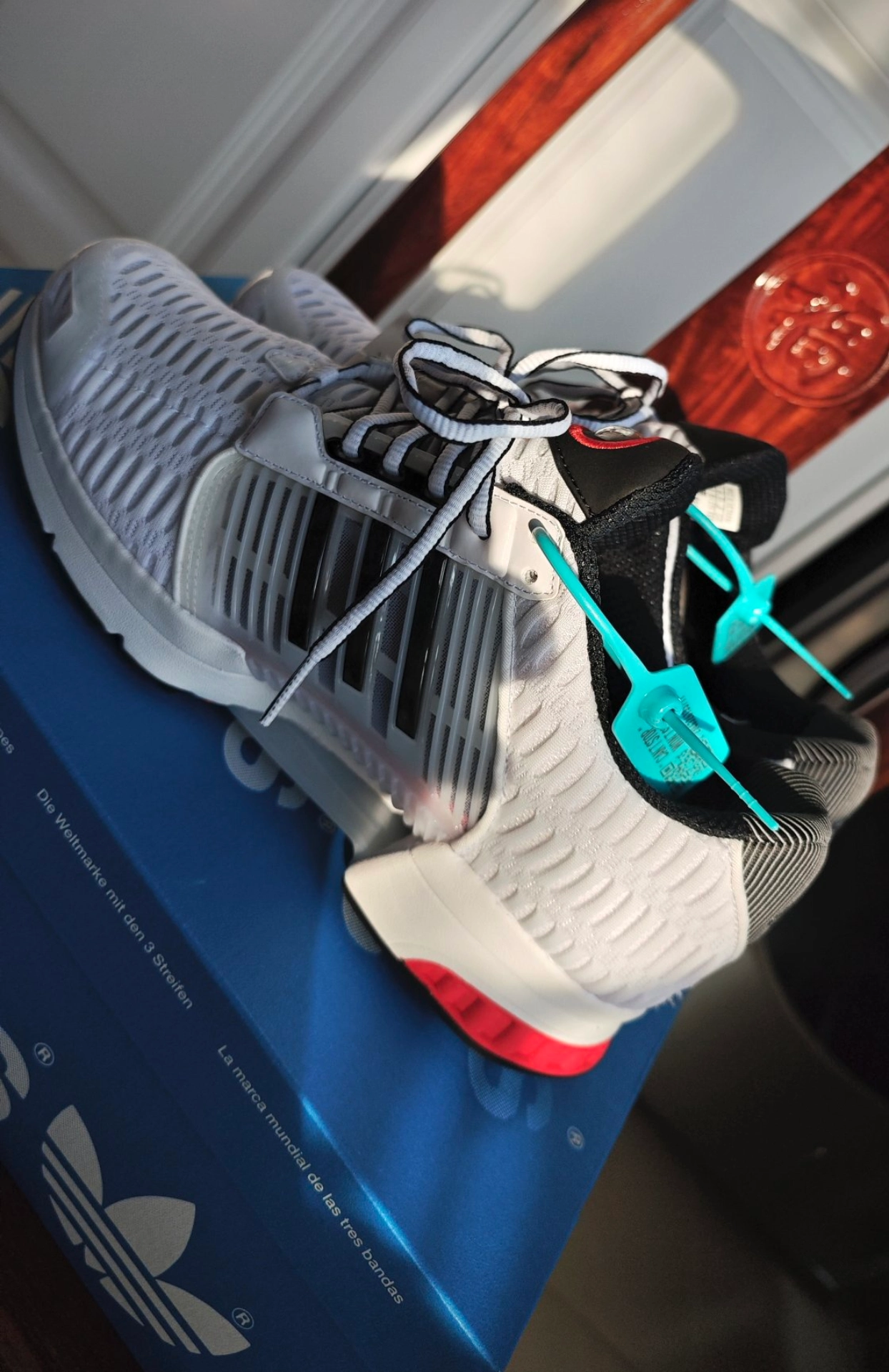 custom review-Adidas Originals Climacool Устойчивый к истиранию Низкий Топ Резина Повседневная Городская Коммутация Беговые кроссовки Унисекс Белый Черный Красный