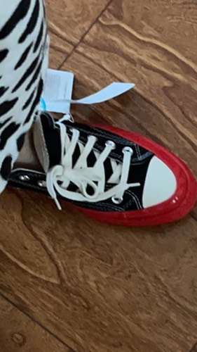 custom review-CDG x Converse Chuck Taylor All Star Chuck Taylor All Star O Low Топ Кеды Унисекс Черный Красный