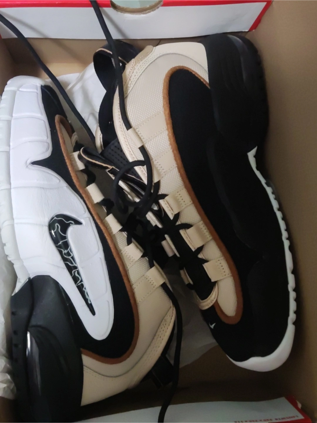 custom review-Nike Air Max Penny MID Топ Винтажные баскетбольные кроссовки Мужской Черный Коричневый