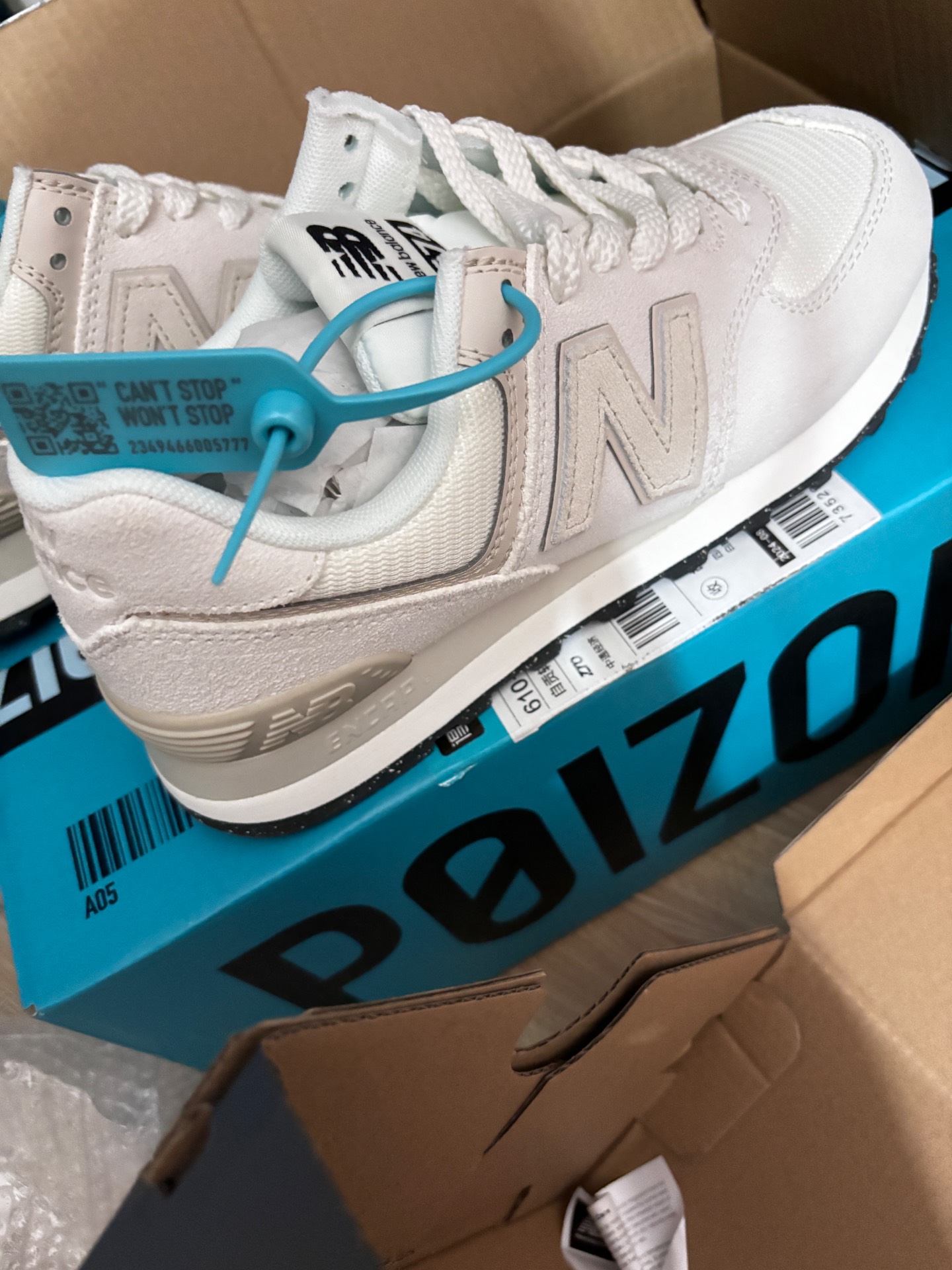 custom review-New Balance NB 574 Устойчивый к истиранию Дышащий Низкий Топ Повседневная Городская Коммутерская Беговая Обувь Унисекс Бежевый Белый Черный