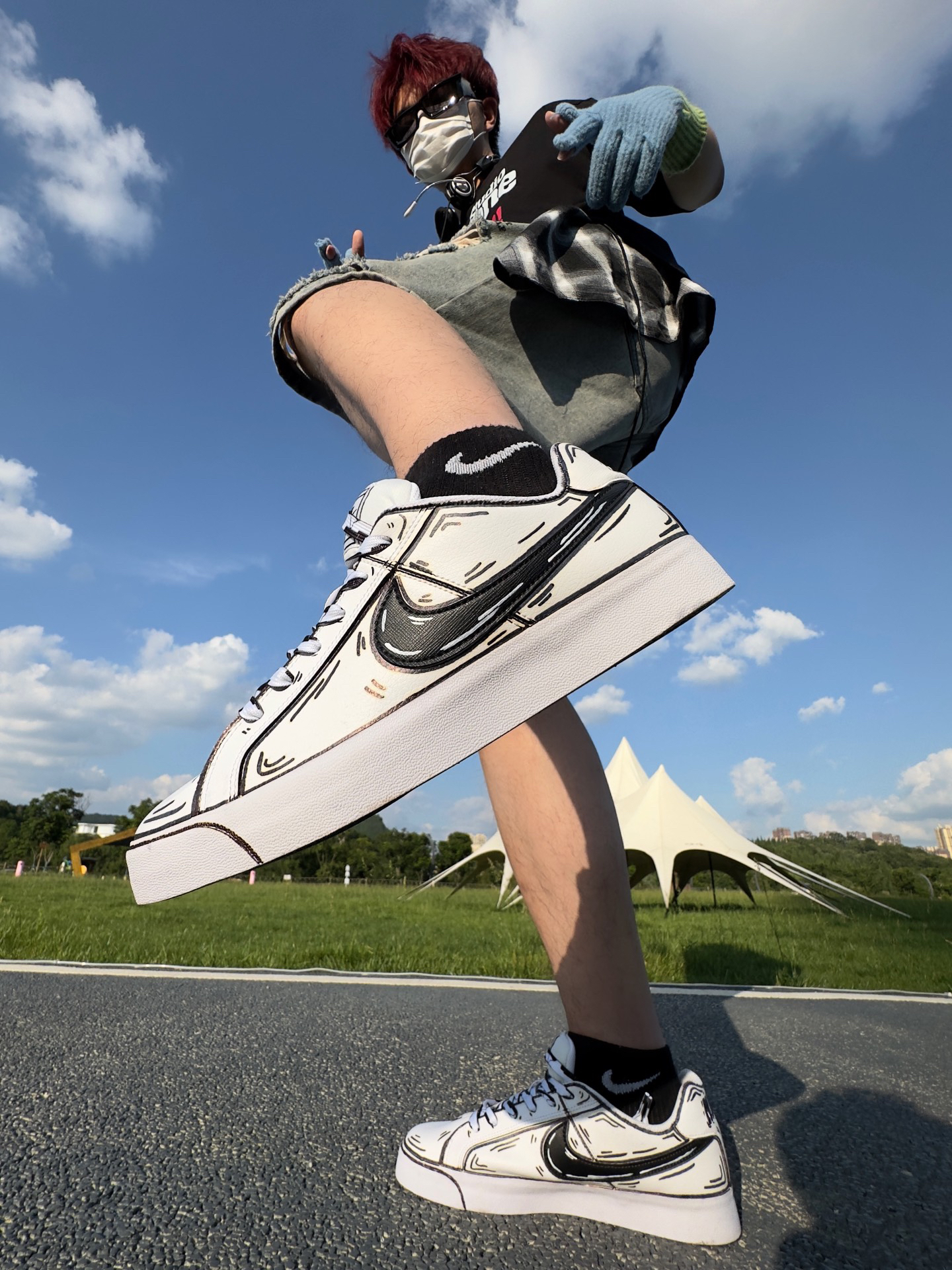 明星穿搭教科书 手绘nike