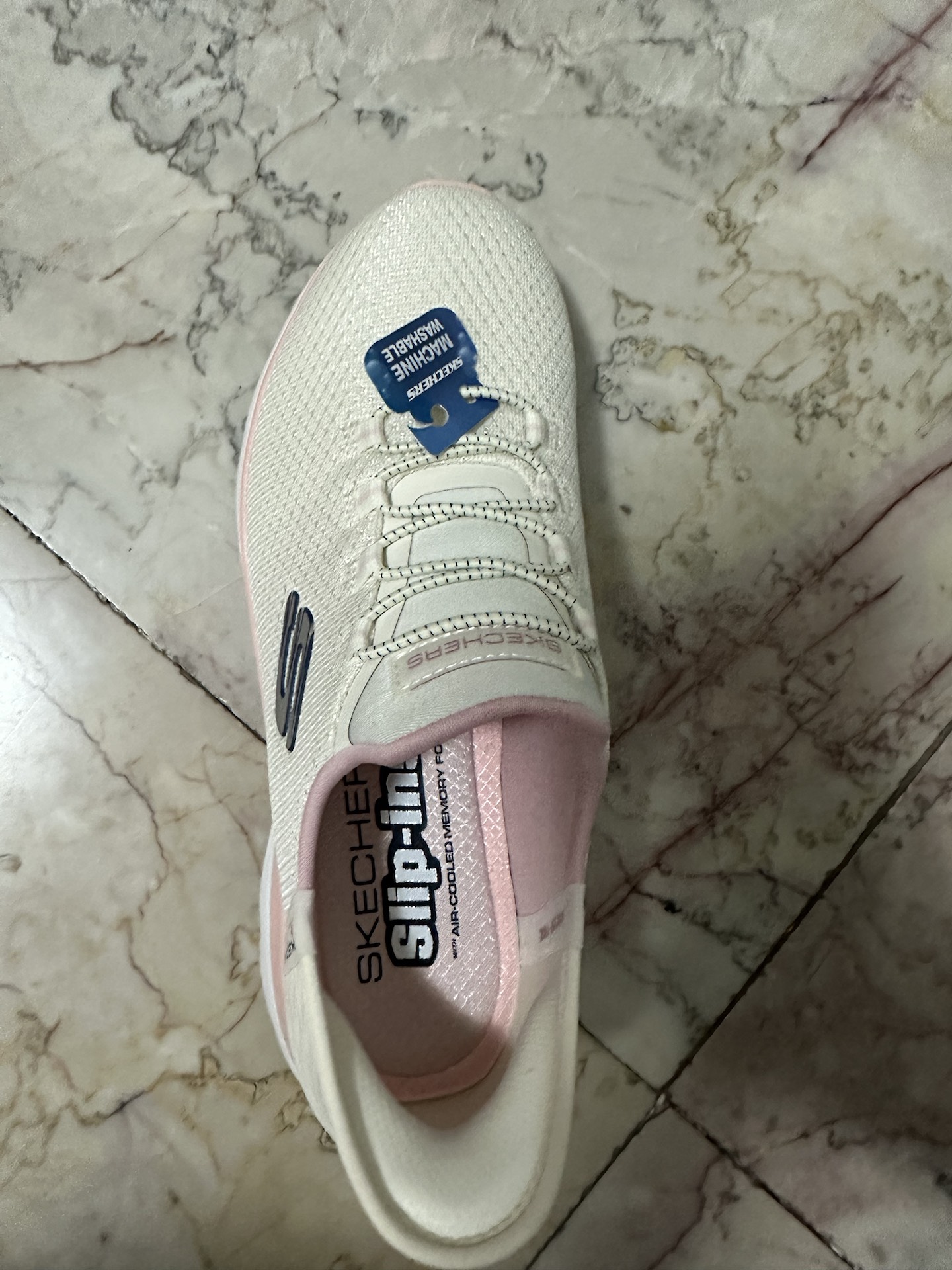 custom review-Skechers Summits Hands Бесплатно Slip ins Устойчивый к истиранию Низкий Топ Повседневная обувь Женская Розовая Белая