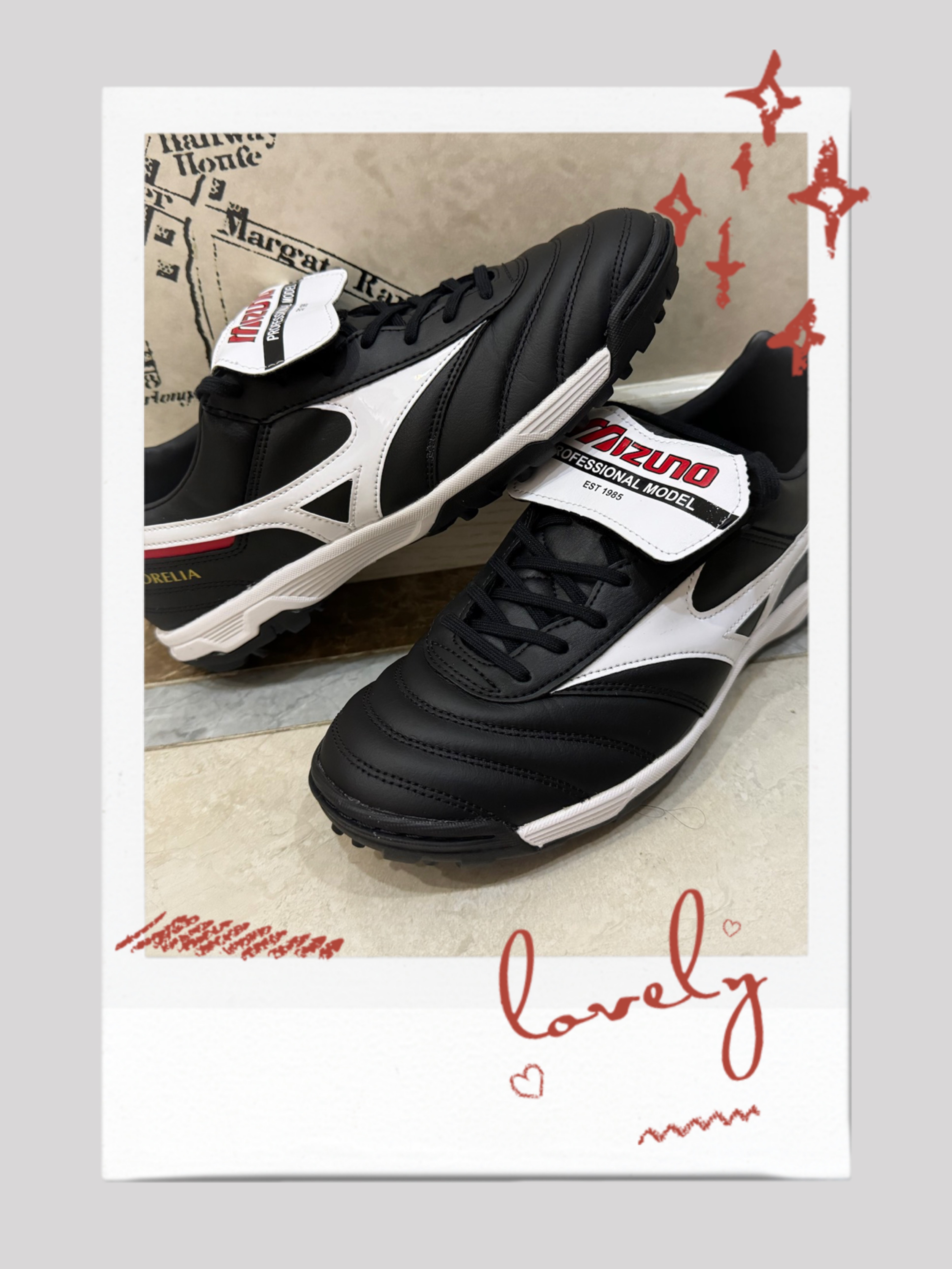 custom review-Mizuno Morelia Pro 2 TF Шипы Противоскользящие Устойчивые к износу Дышащие Футбольные бутсы Мужские Черный Белый