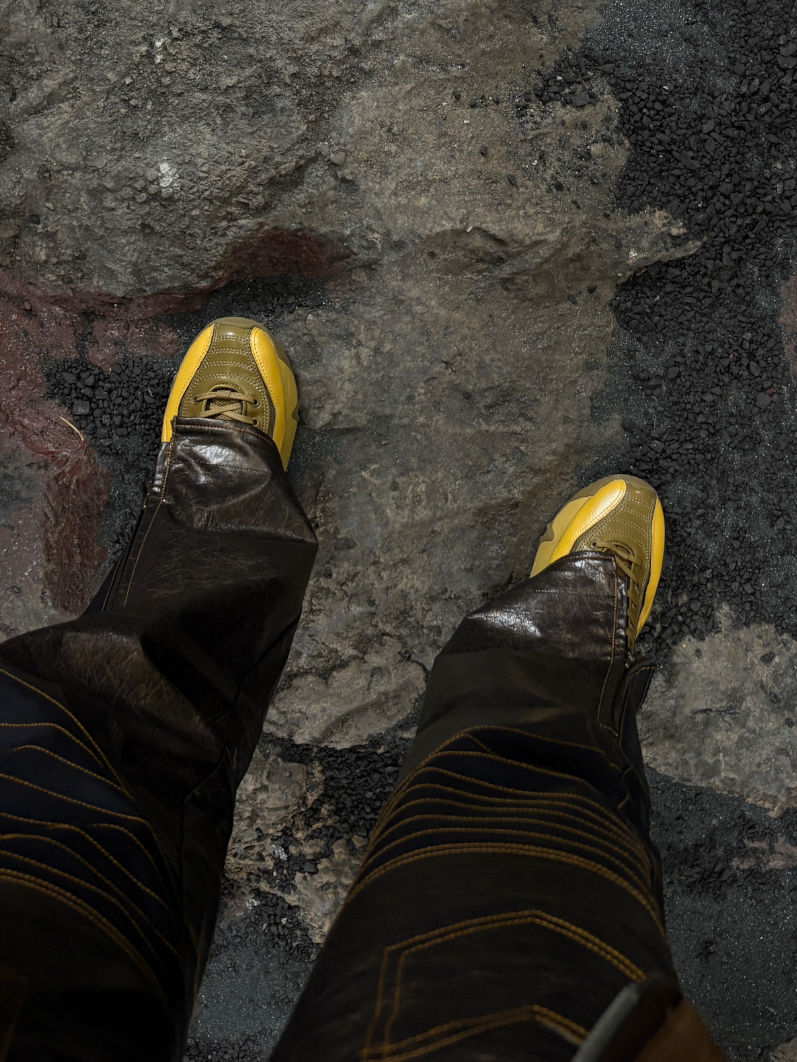 custom review-Kiko Kostadinov x ASICS NOVALIS Сетка Кожа Низкий Верх Повседневная Обувь Мужская Желтая Коричневая