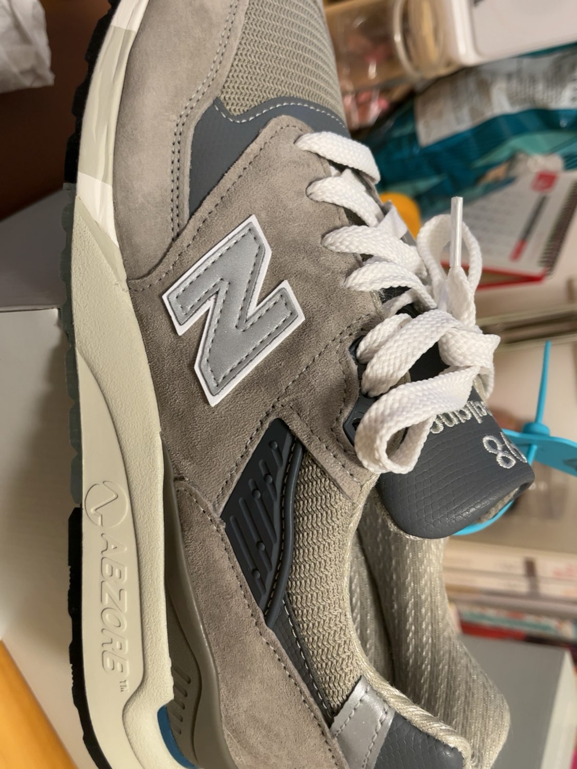 custom review-New Balance NB 998 Амортизация Устойчивость к истиранию Поддержка Низкий верх Повседневная Городская Коммутация Беговые кроссовки Унисекс Серый Синий