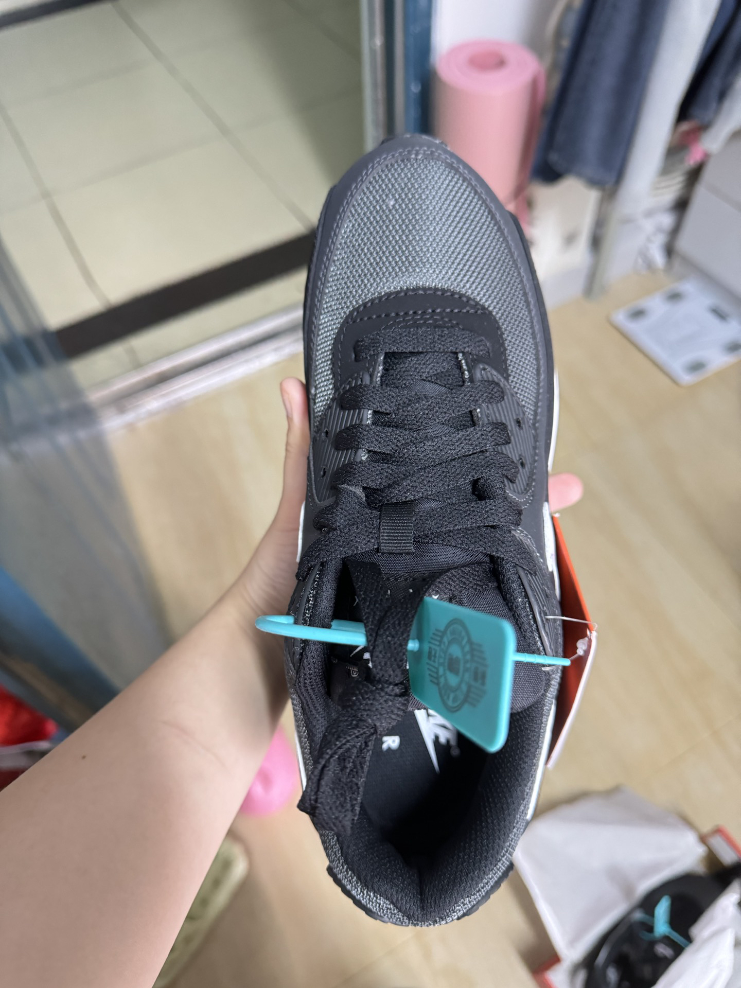 custom review-Nike Air Max 90 Устойчивый к истиранию Низкий Топ Повседневные Беговые кроссовки Унисекс Железо Серый Черный