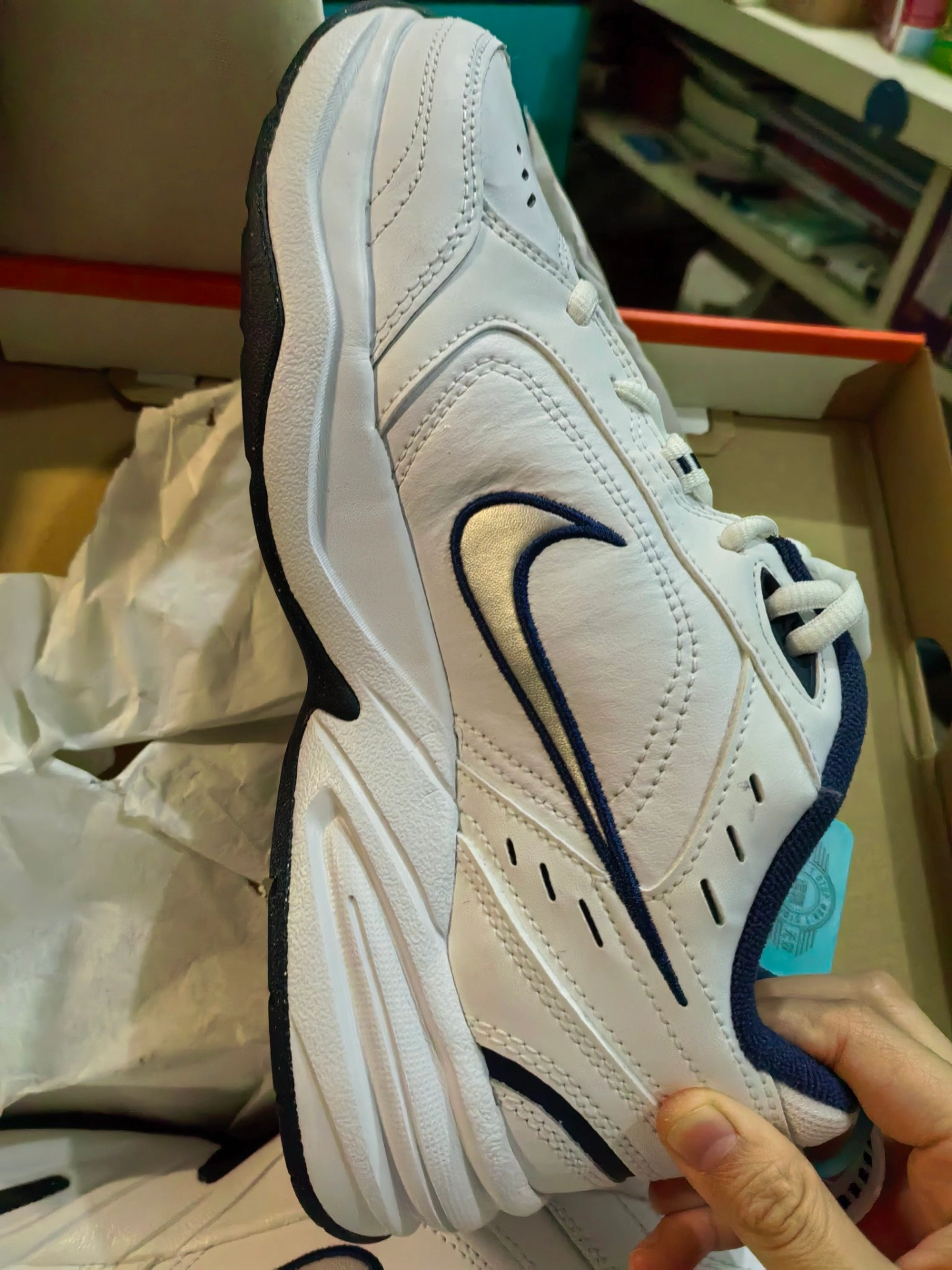 custom review-Nike Air Monarch Iv White Navy