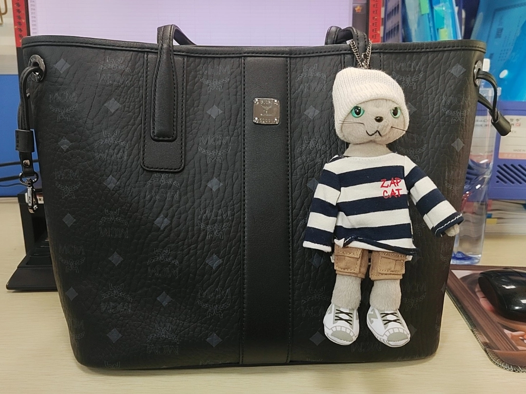 mcm子母包黑色小号