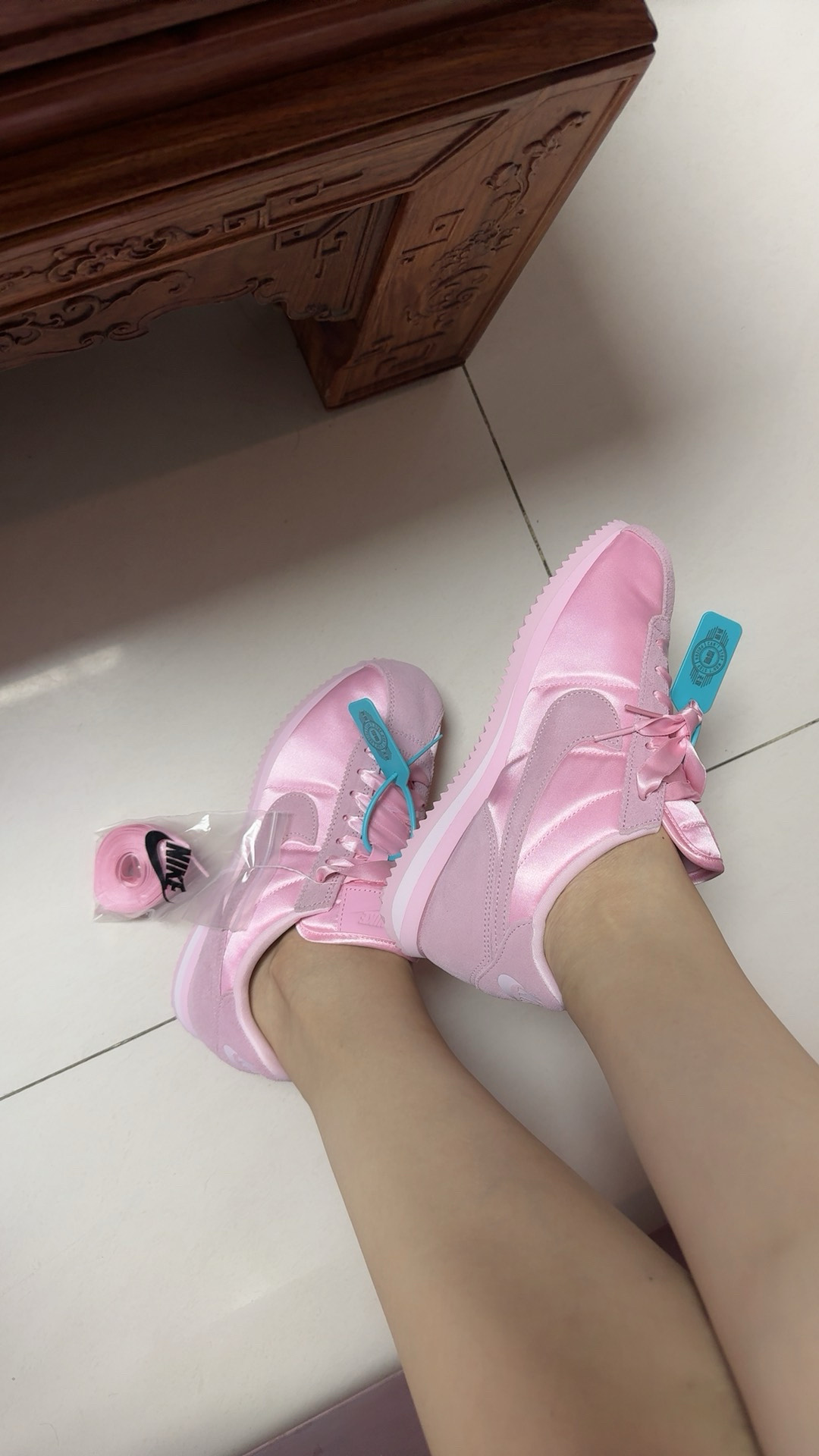 custom review-Nike Cortez Shock Absorbers Slip-Resistant Breathable Low-Top Беговые кроссовки Женские Розовые