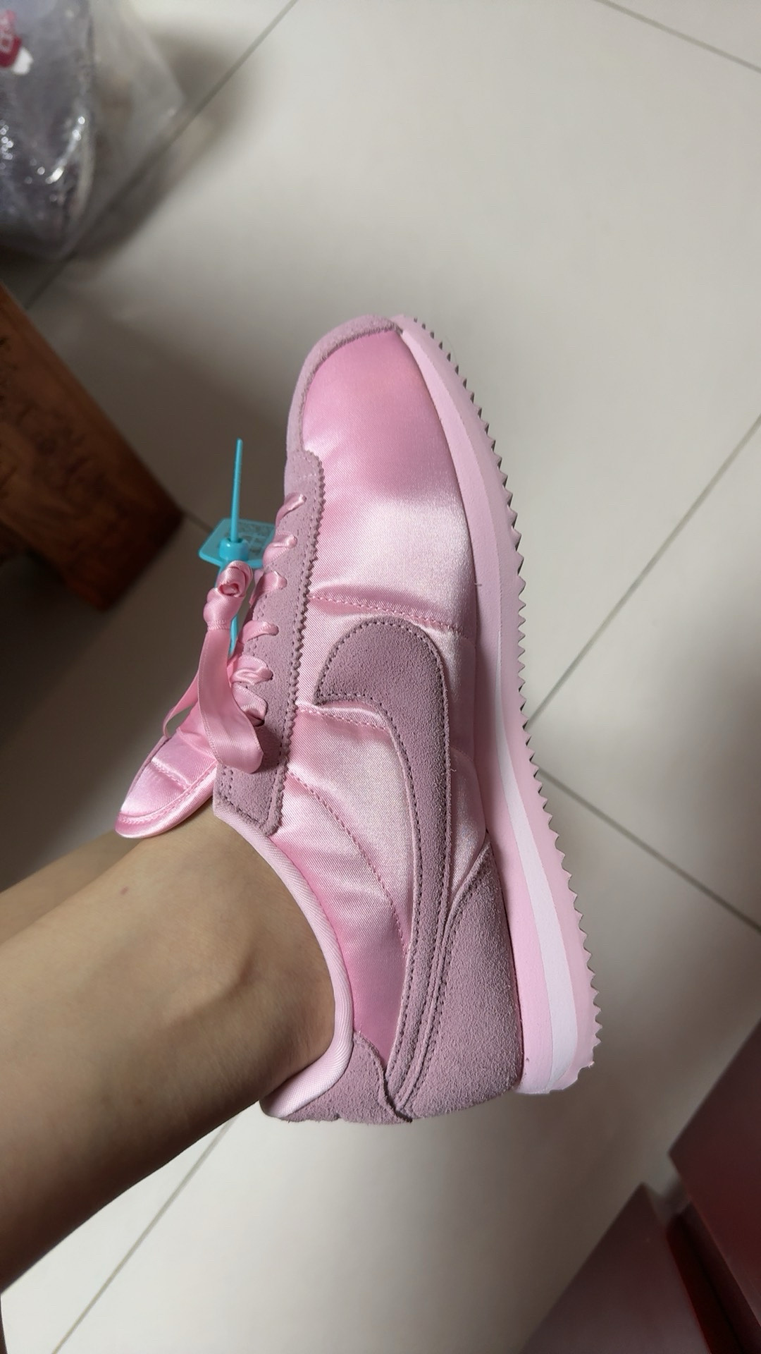 custom review-Nike Cortez Shock Absorbers Slip-Resistant Breathable Low-Top Беговые кроссовки Женские Розовые